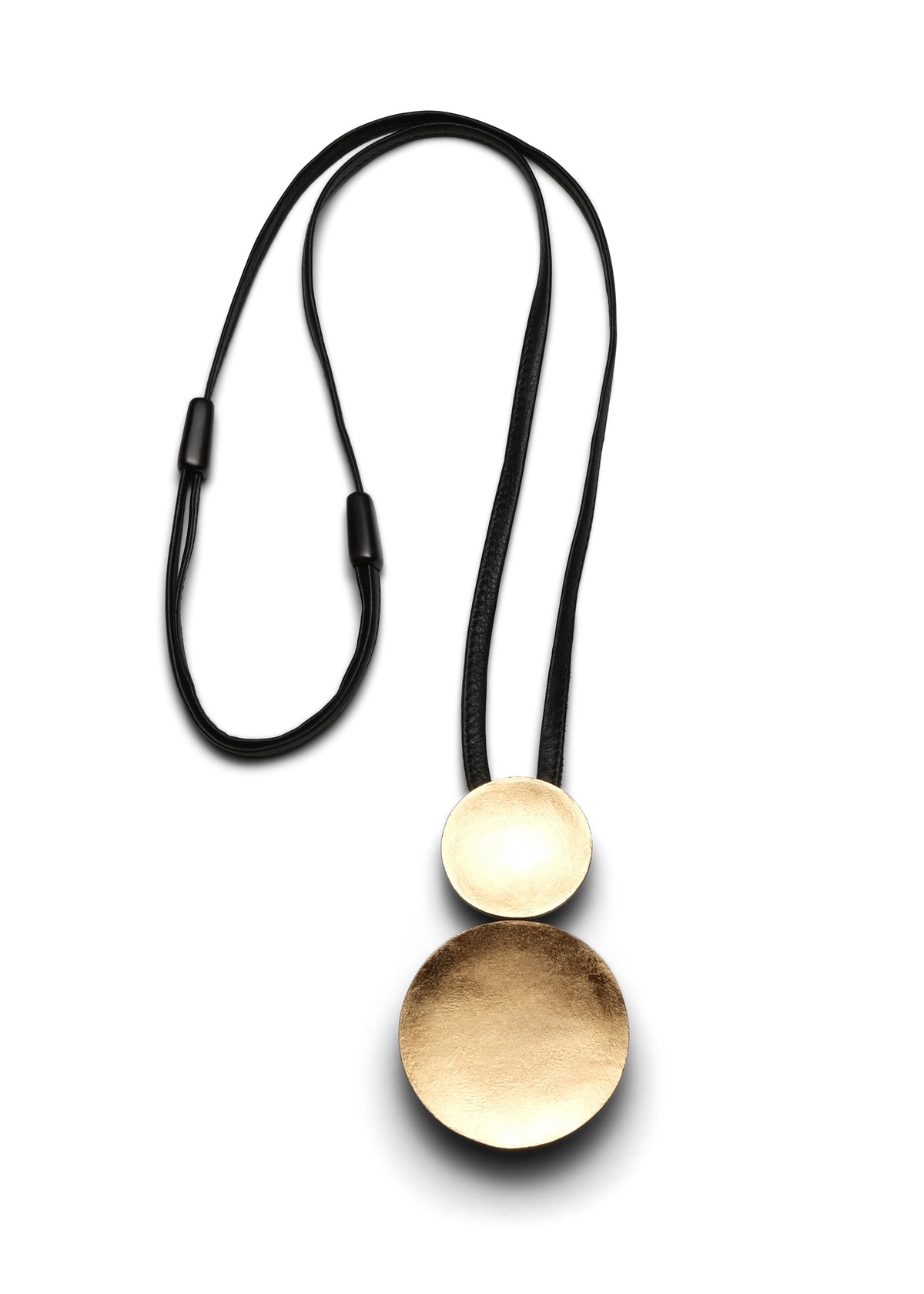 double disc wood and goldfoil pendant