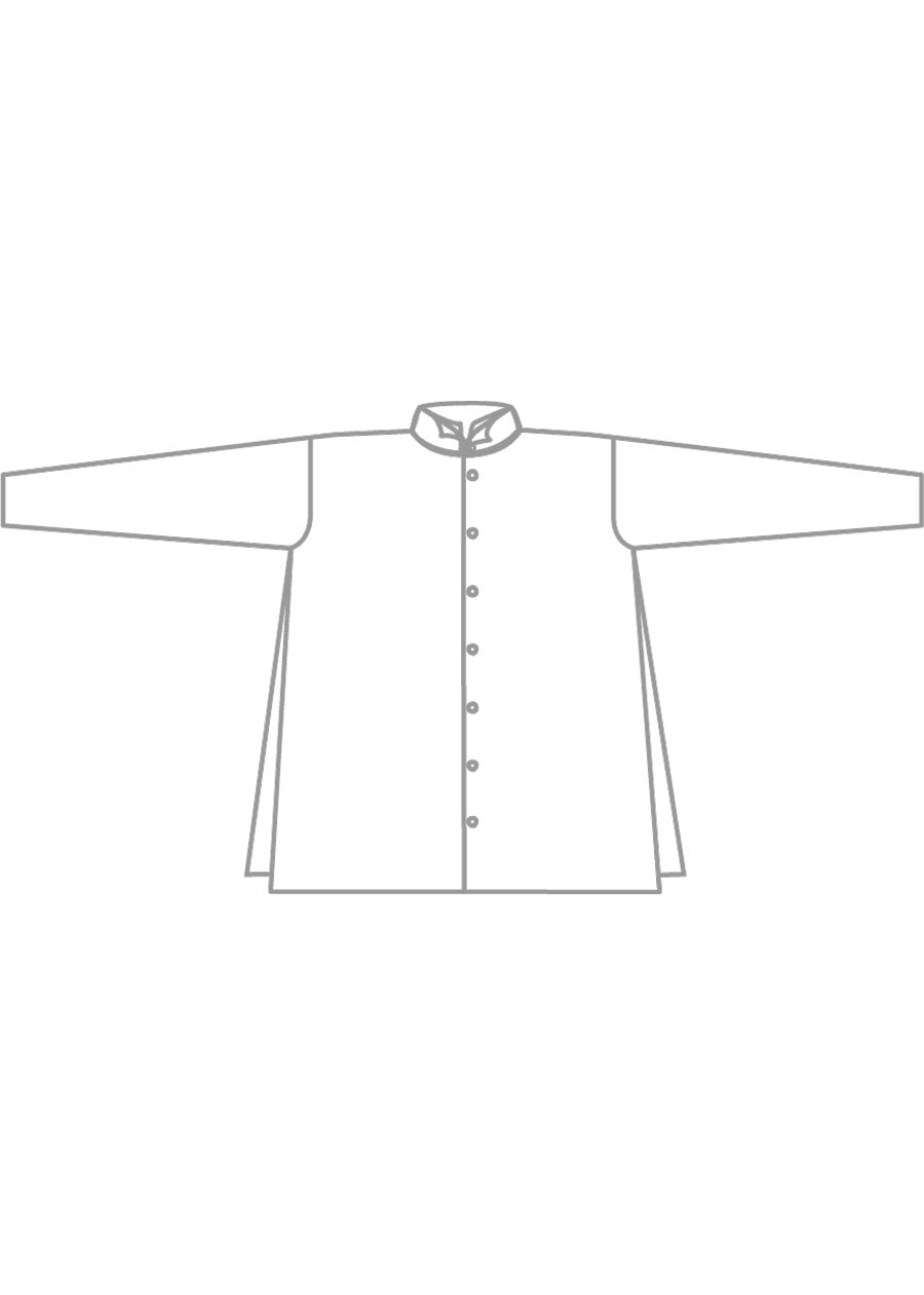cotton slim a-line two collar shirt with step insert - long