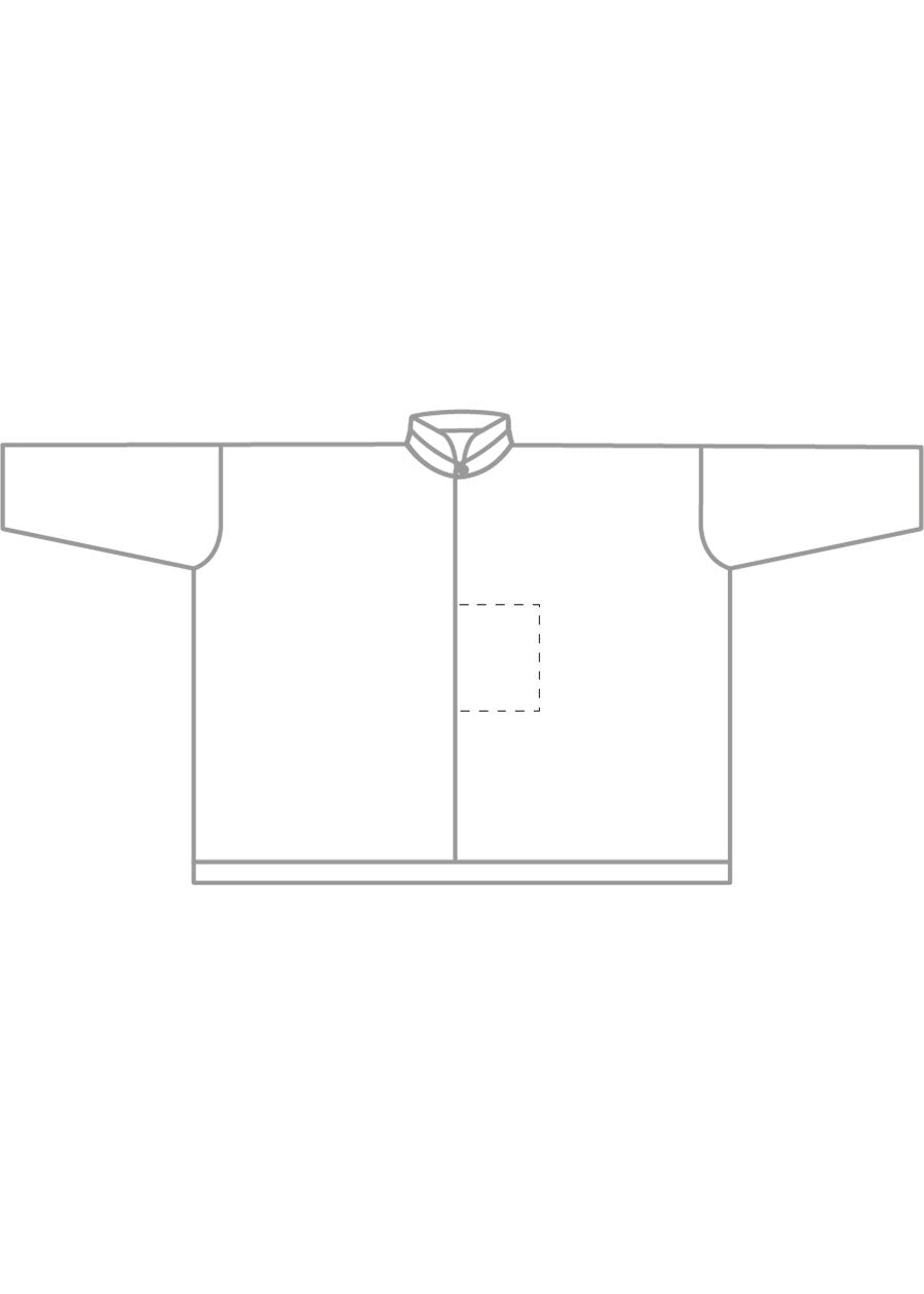 cotton wide double stand collar shirt with hidden pocket - long