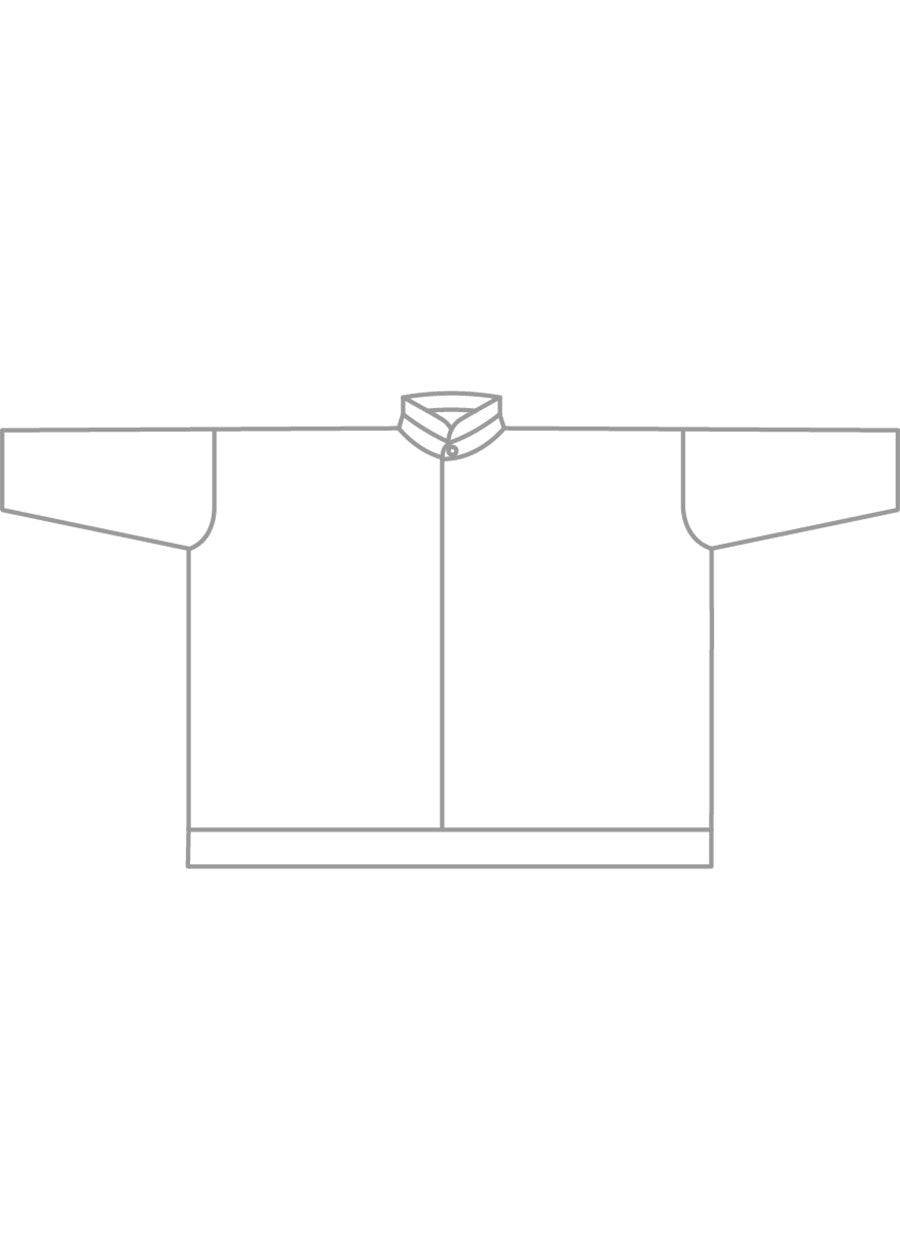 cotton wide longer back double stand collar shirt - mid plus
