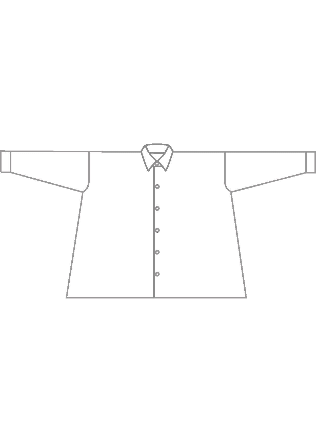 silk wide a-line shirt with chinese collar - long