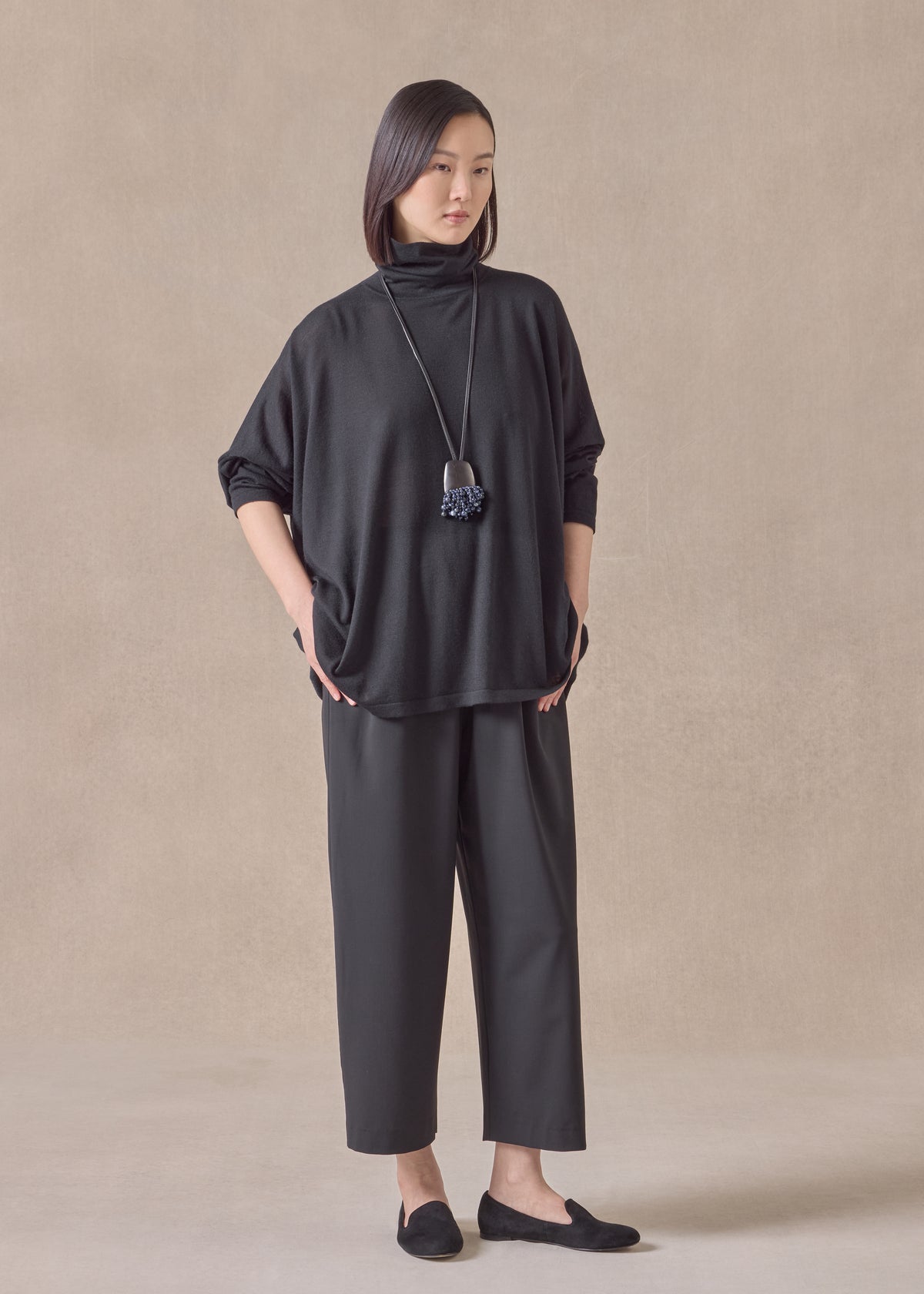 cashmere wide scrunch neck - mid plus