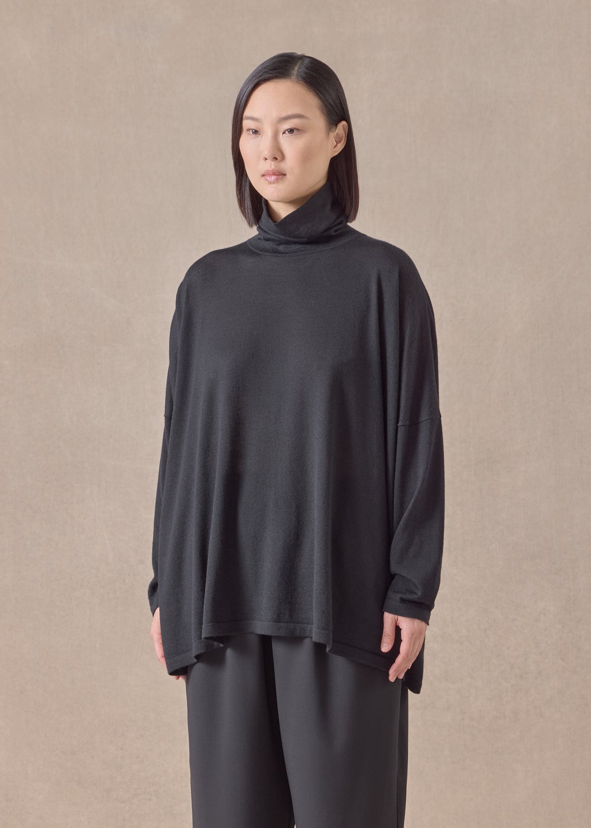 cashmere wide scrunch neck - mid plus