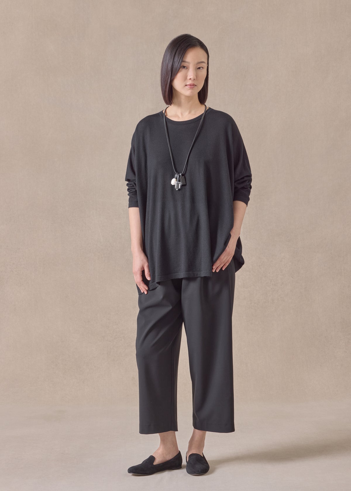cashmere wide round neck - mid plus