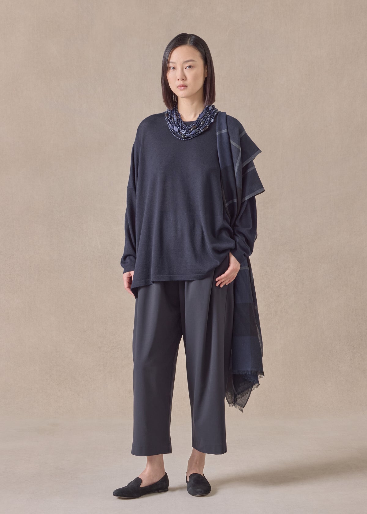 cashmere wide round neck - mid plus