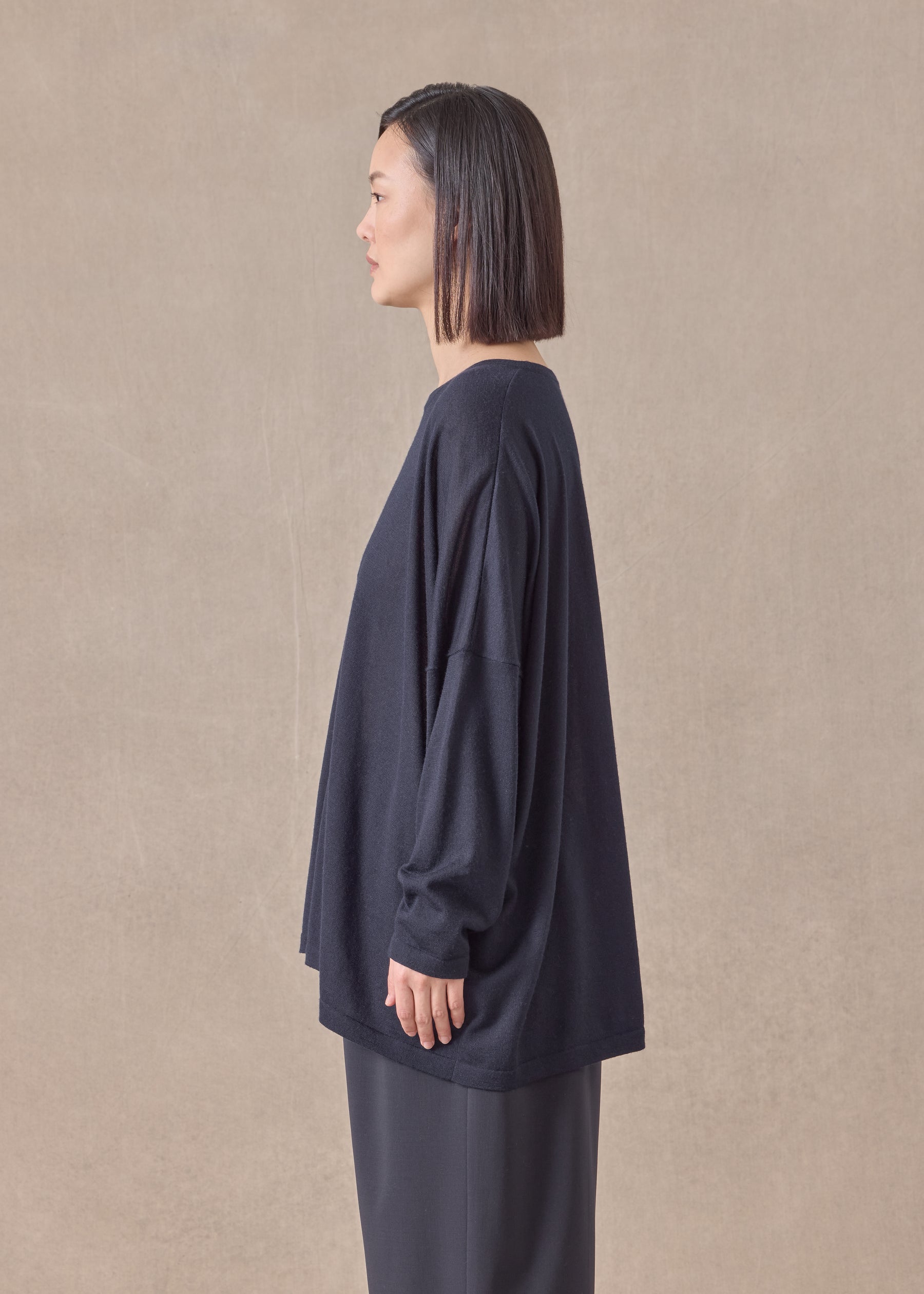 cashmere wide round neck - mid plus