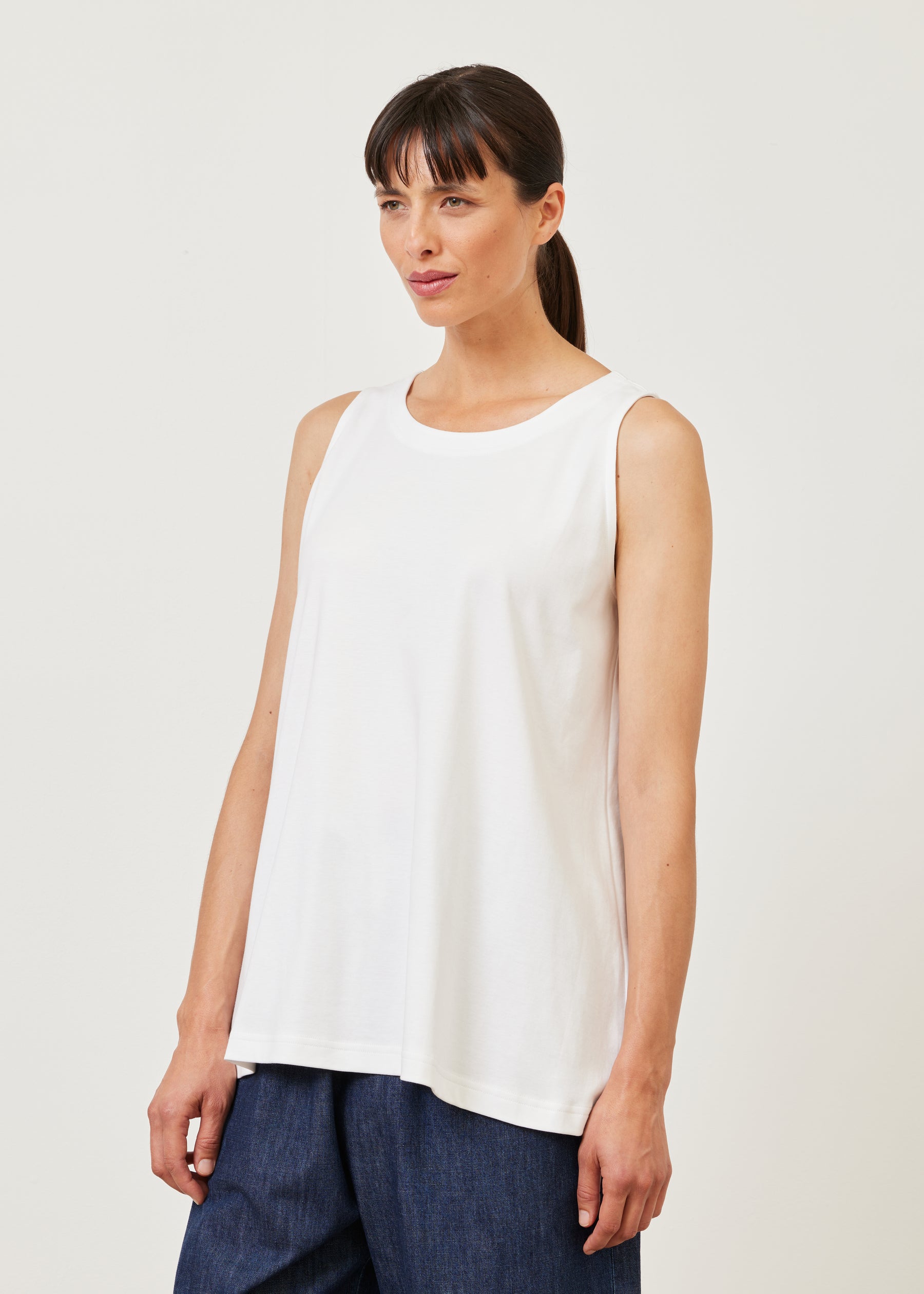 A-line round neck shell - long