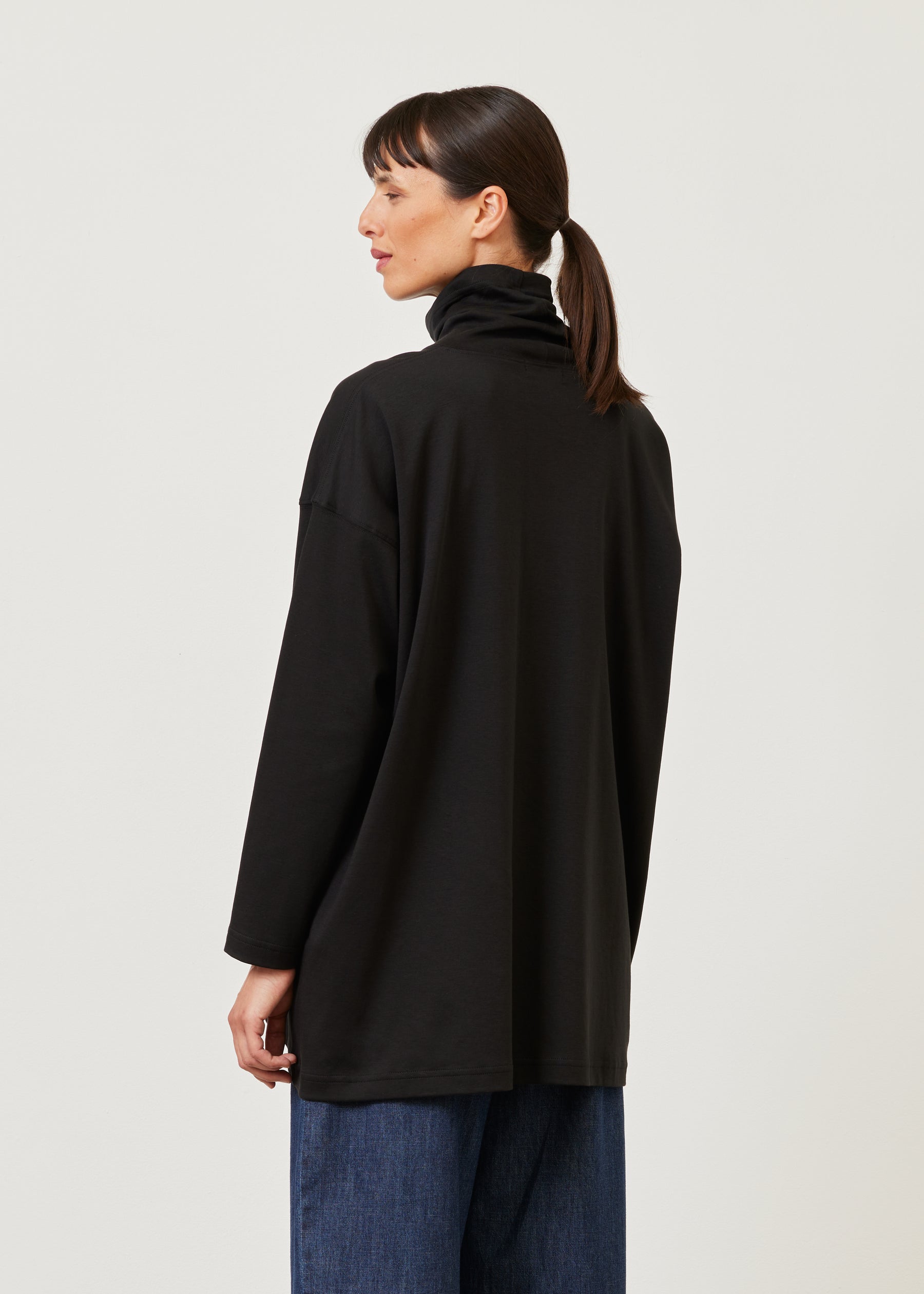 A-line long sleeve scrunch neck - long