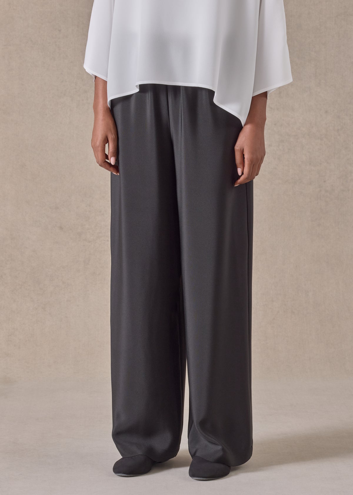 silk flared trouser