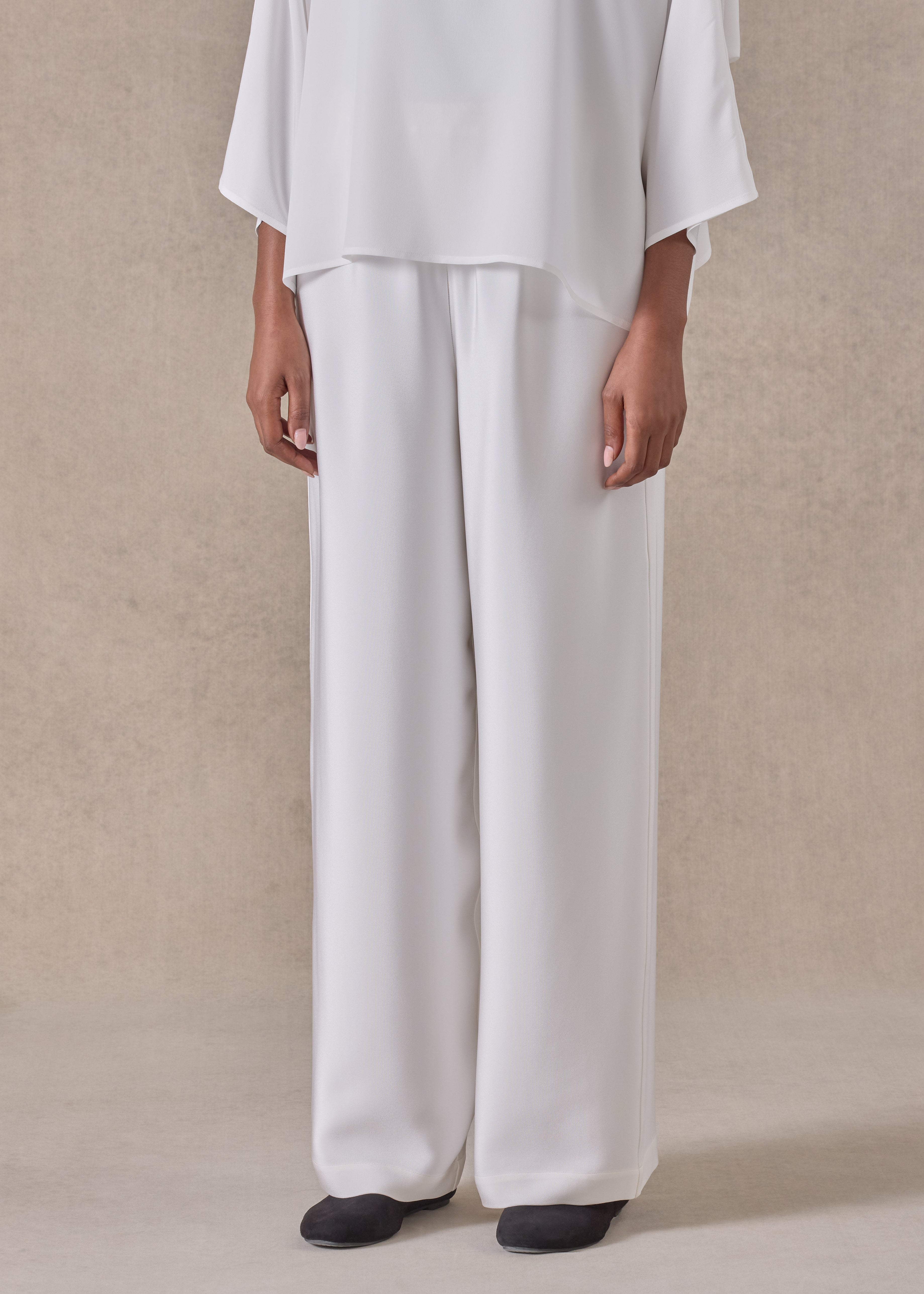 silk flared trouser (white)