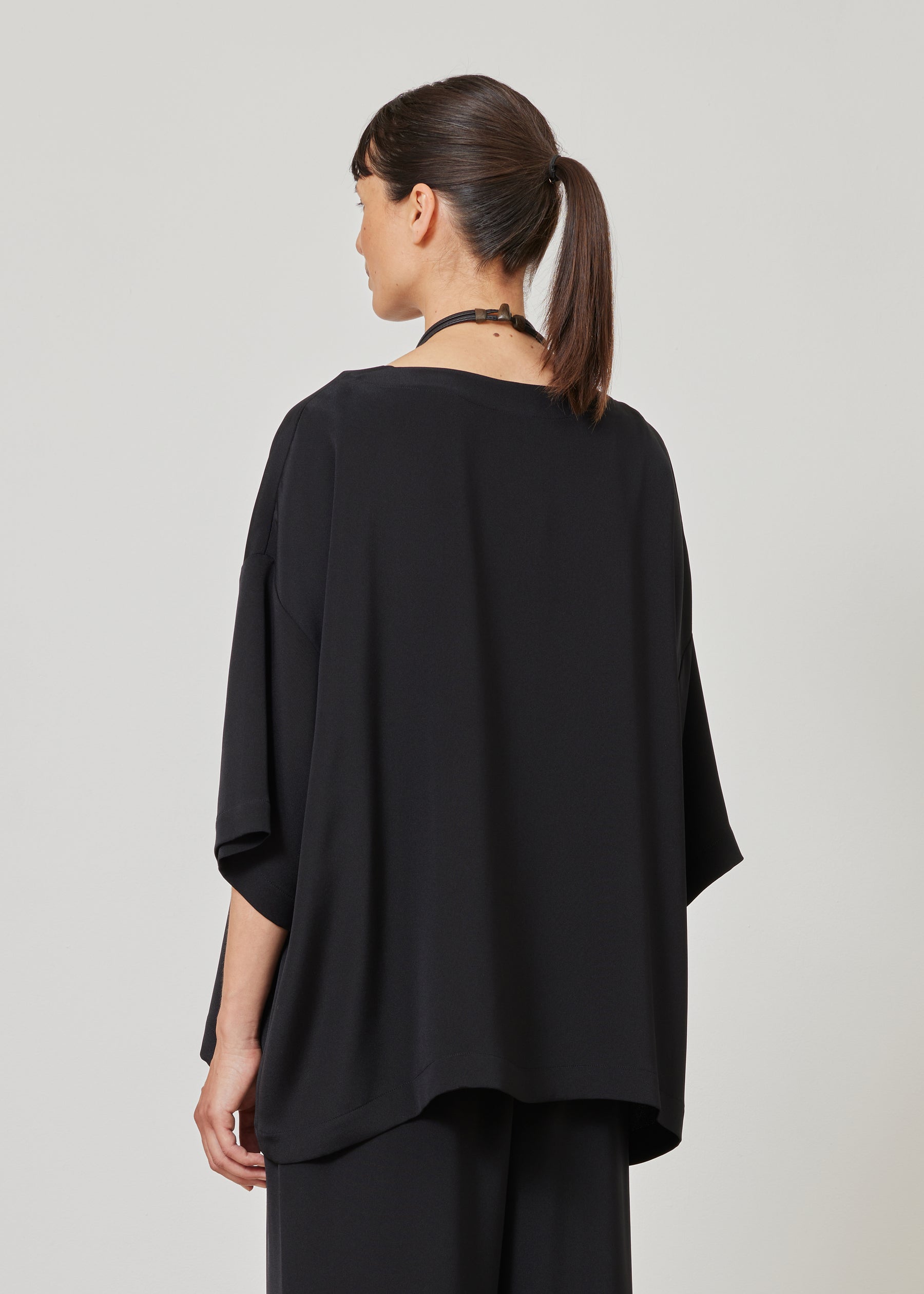 3/4 sleeve bateau neck tunic - long