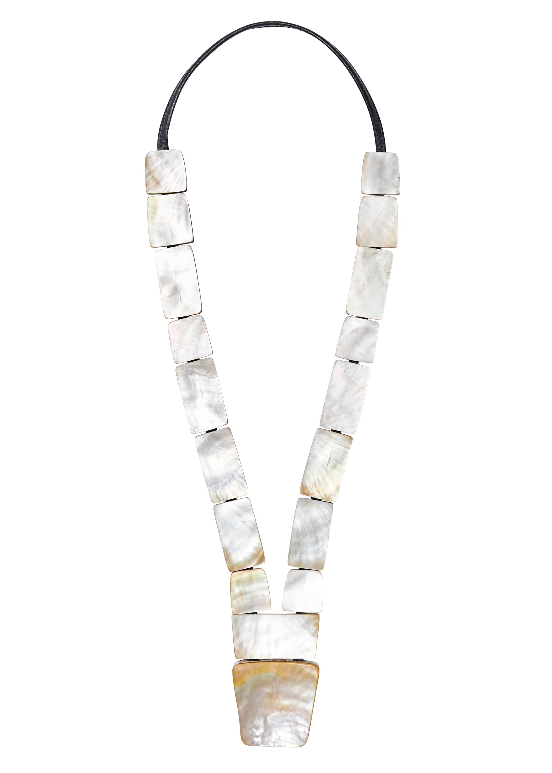 mother of pearl tiered necklace - long