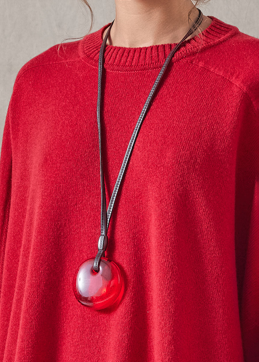 hand shaped coloured disc pendant (red)