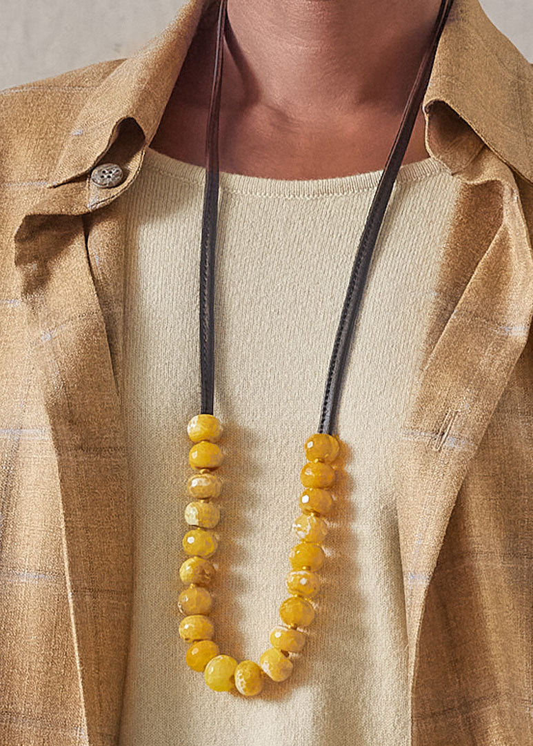 single strand necklace of semi-precious gemstones