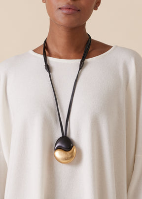two part interconnected oval pendant