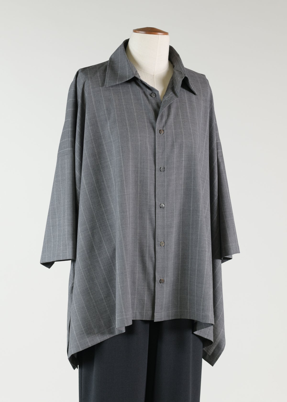 wool dps short sleeve shirt with collar - mid plus