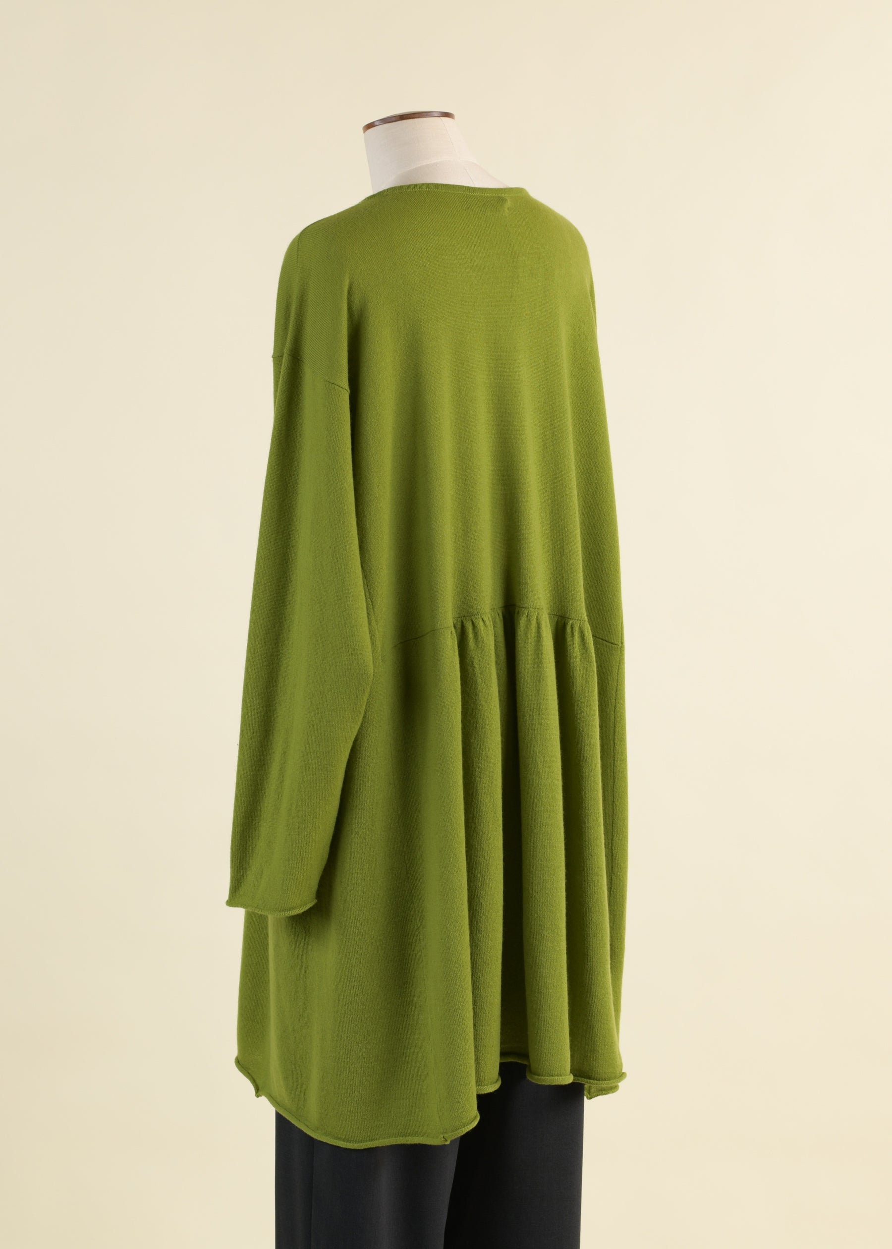 knitted a-line bateau neck tunic with pleat panels - long plus