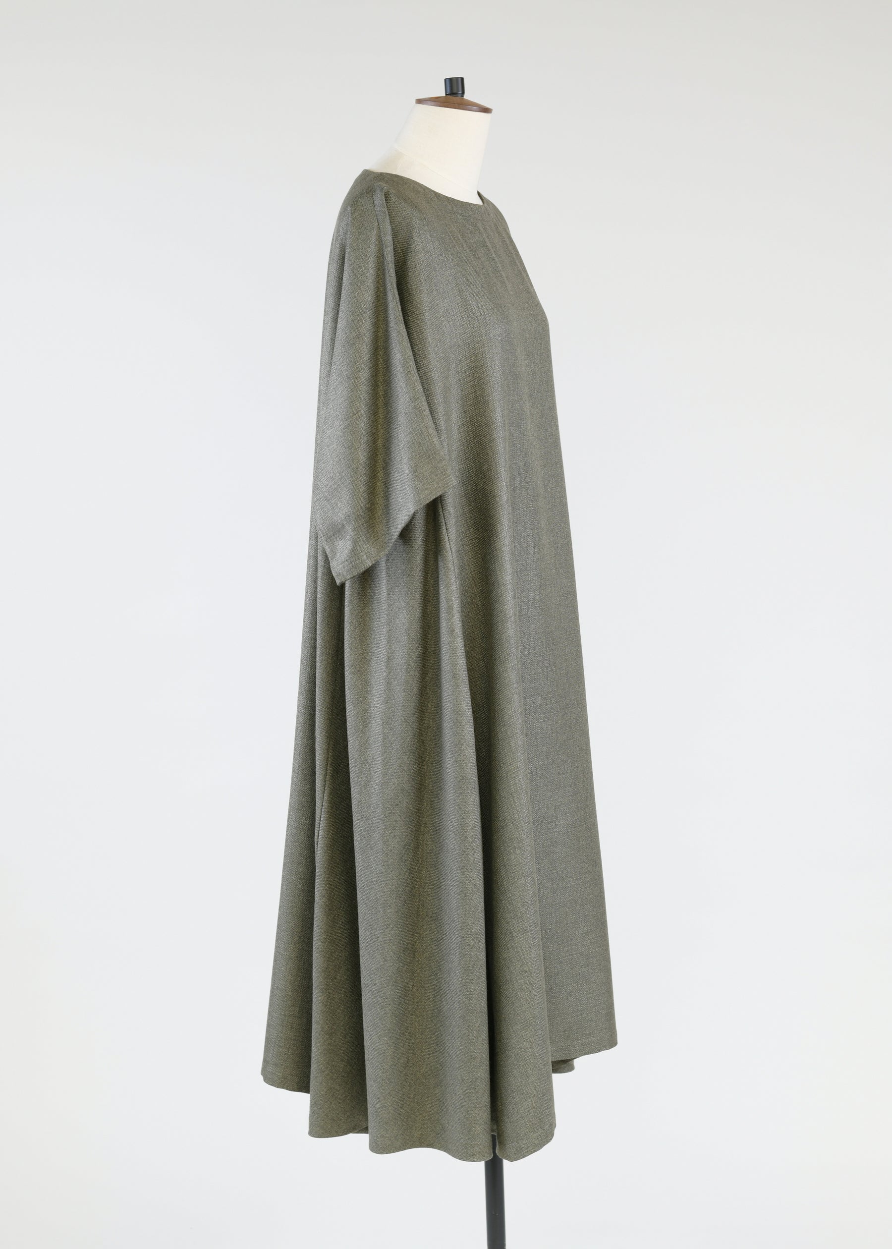 scoop neck t-shirt dress w/bias side panel