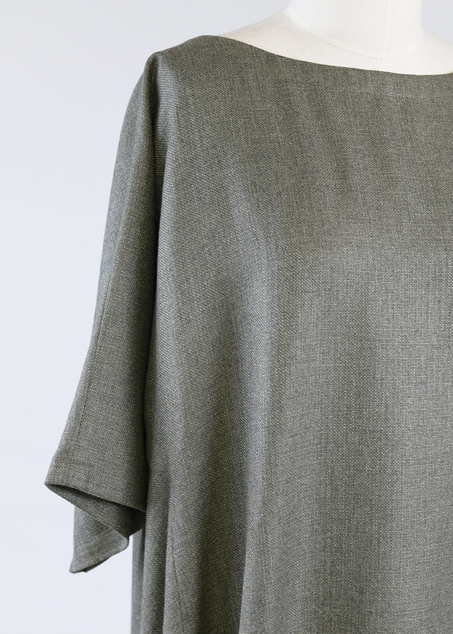 scoop neck t-shirt dress w/bias side panel