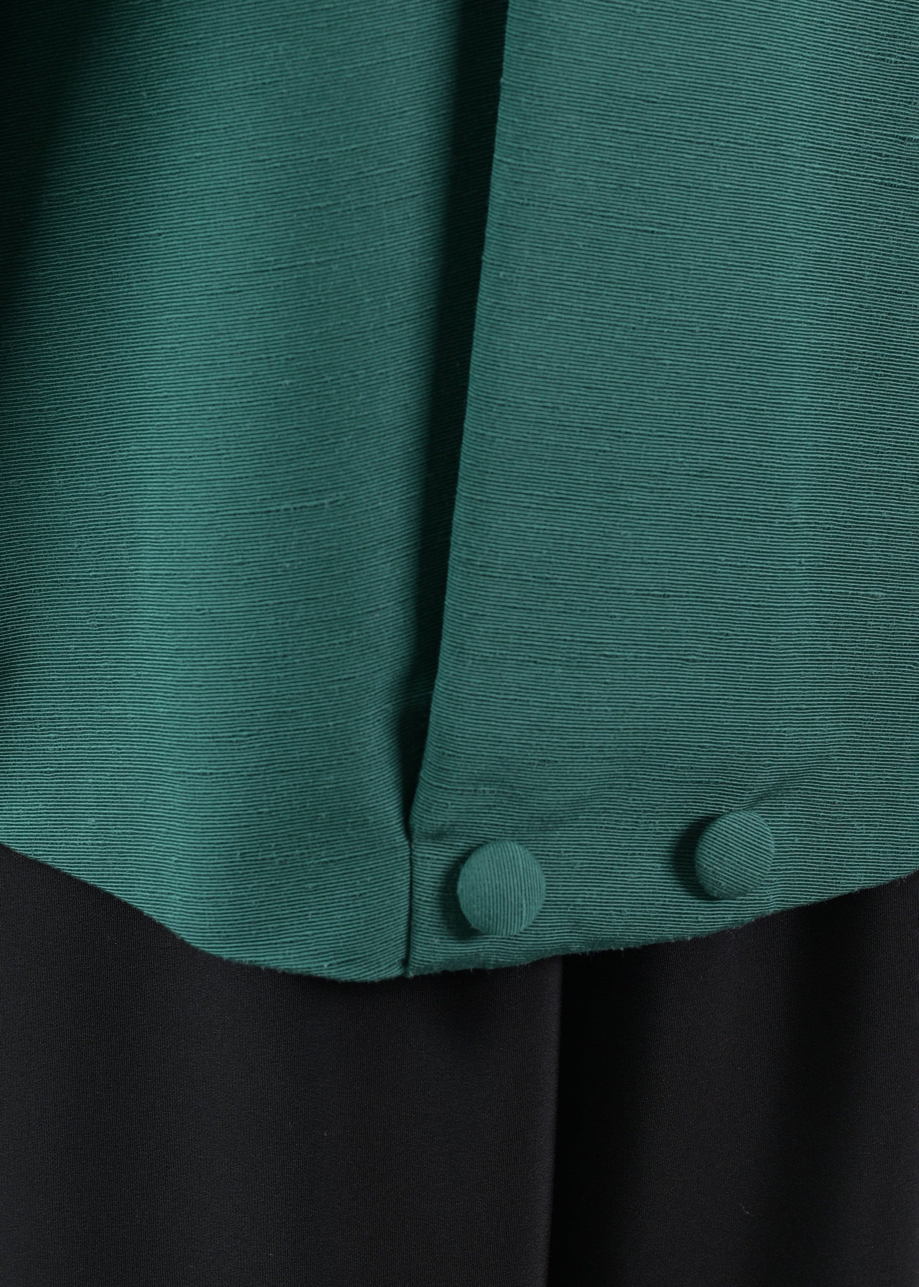 silk sloped shoulder chinese collar jacket with back button detail - long (3/4 sleeve)