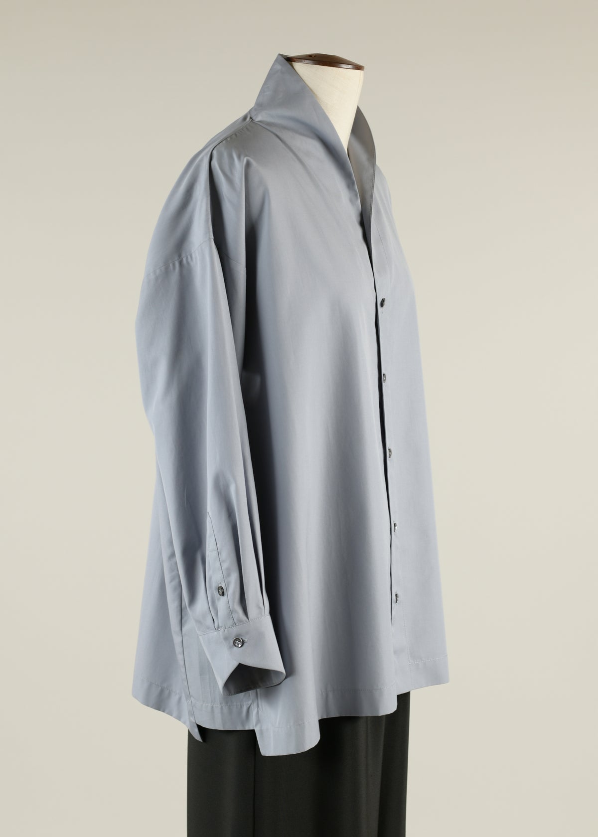 slim a-line shirt with v-neck and stepped inserts - long