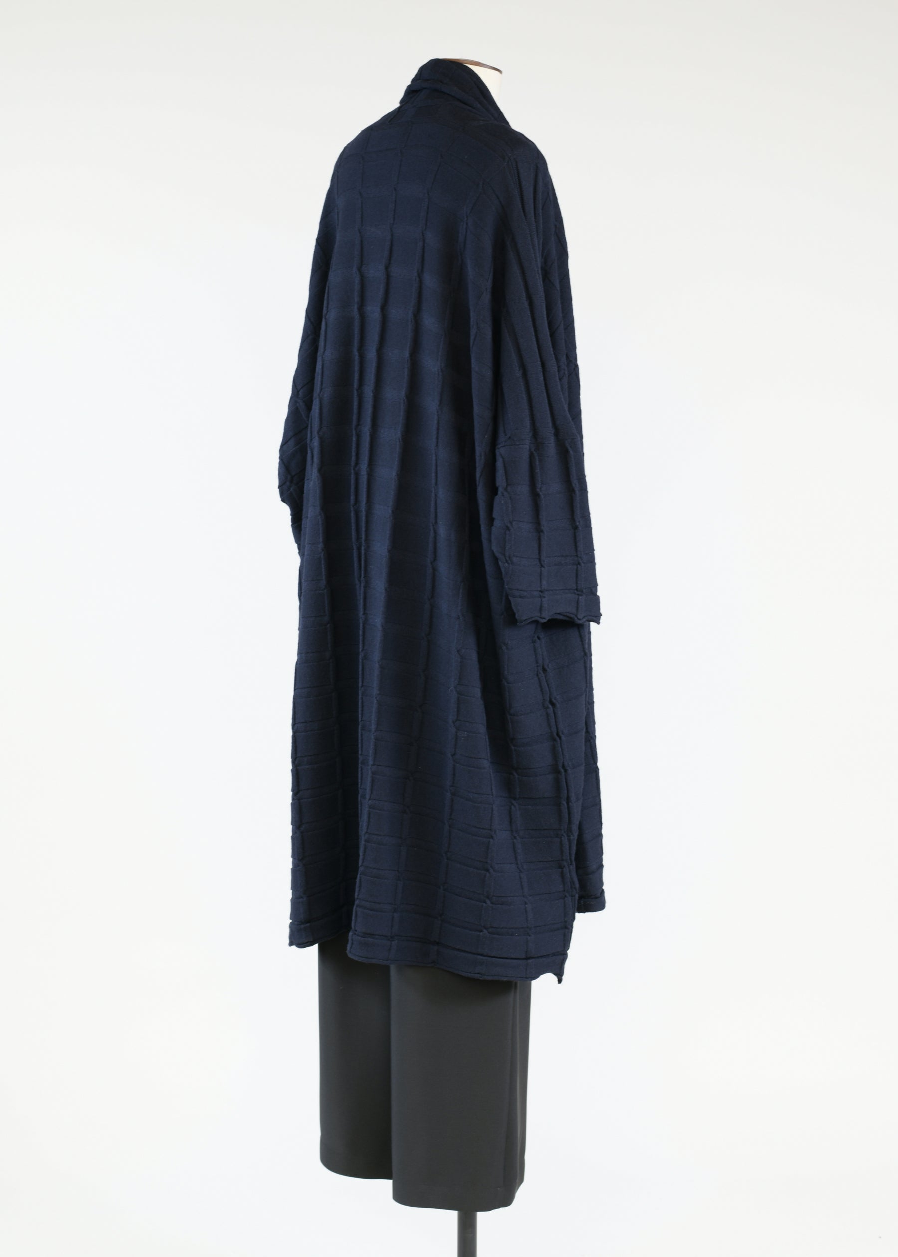 wide square shawl collar cardi coat - very long