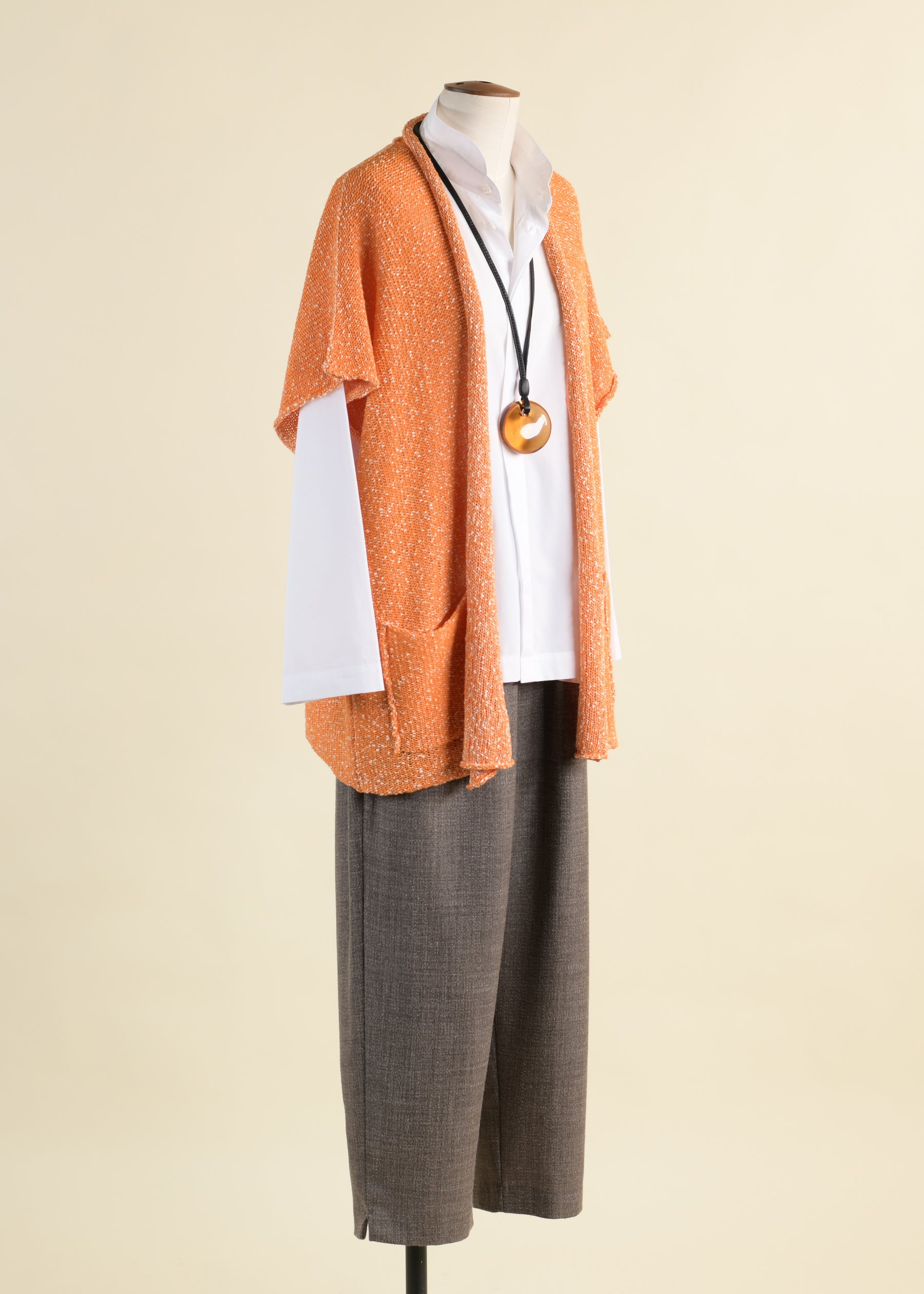 alpaca wool mix longer japanese trouser with ankle slits