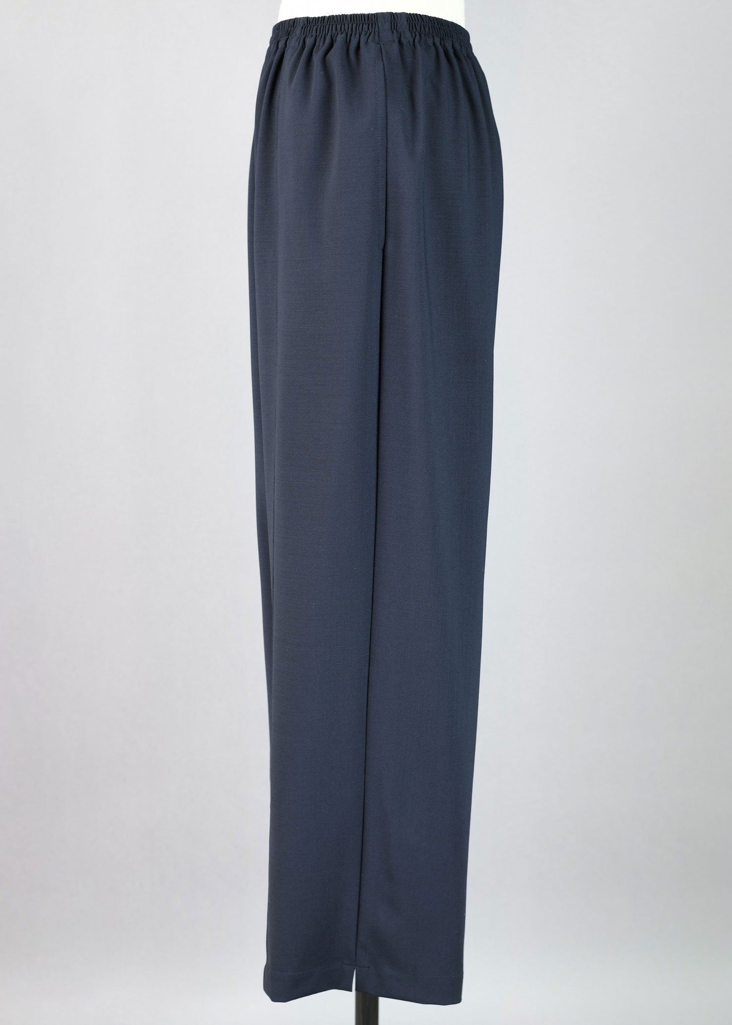 wool longer japanese trs w/ front seam stitch detail
