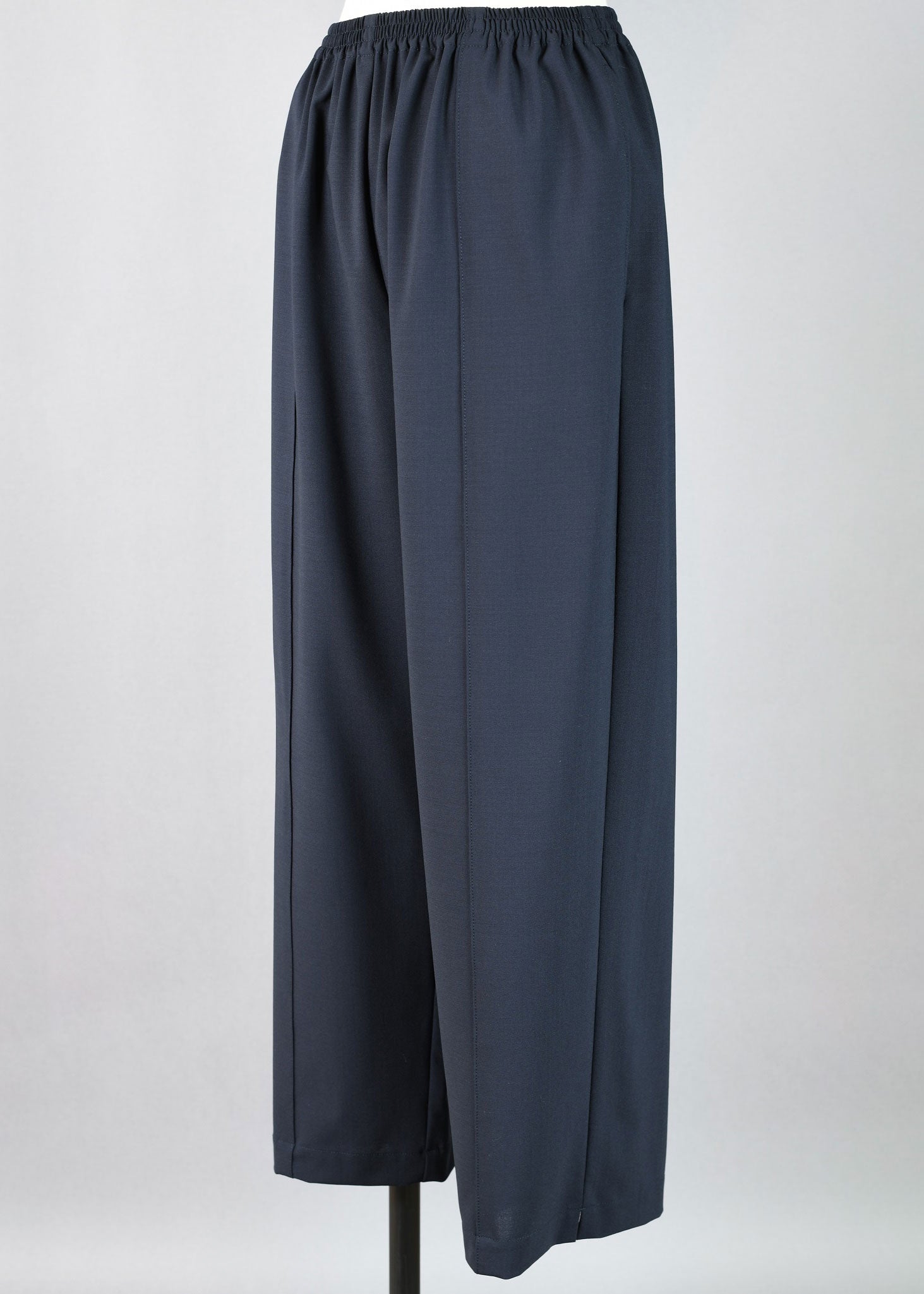 wool longer japanese trs w/ front seam stitch detail