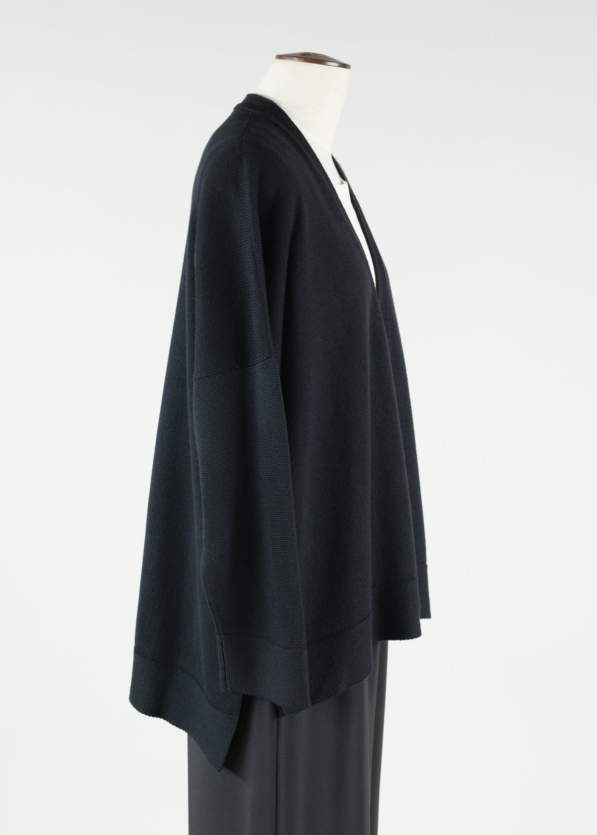 3/4 width longer back v-neck button cardigan - mid plus