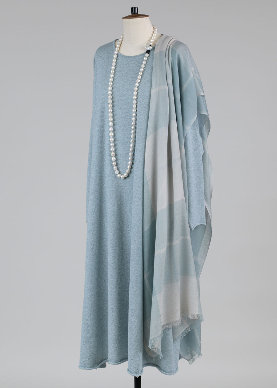 side panelled a-line bateau neck dress