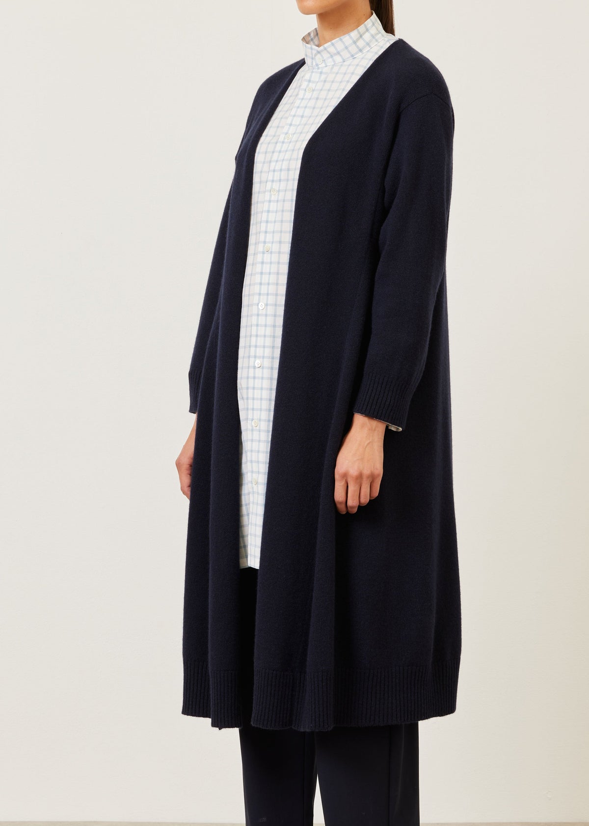 cashmere knitted a-line cardigan coat