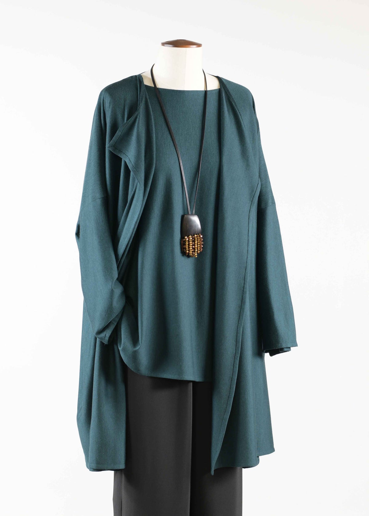 cashmere silk mix extra wide slim sleeve jacket - long plus