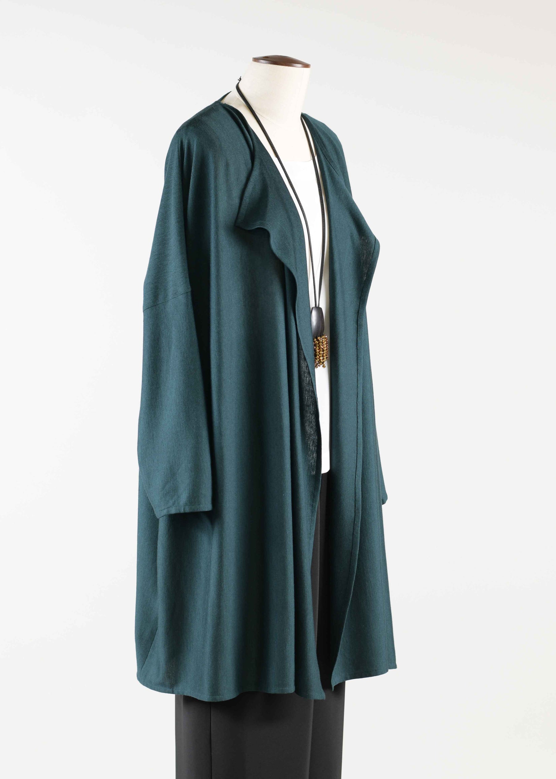 cashmere silk mix extra wide slim sleeve jacket - long plus