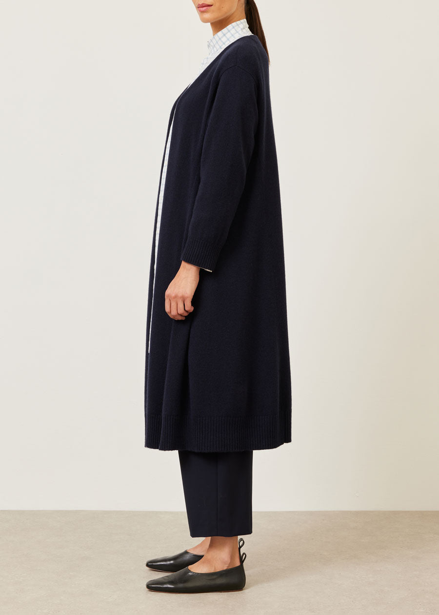 cashmere knitted a-line cardigan coat