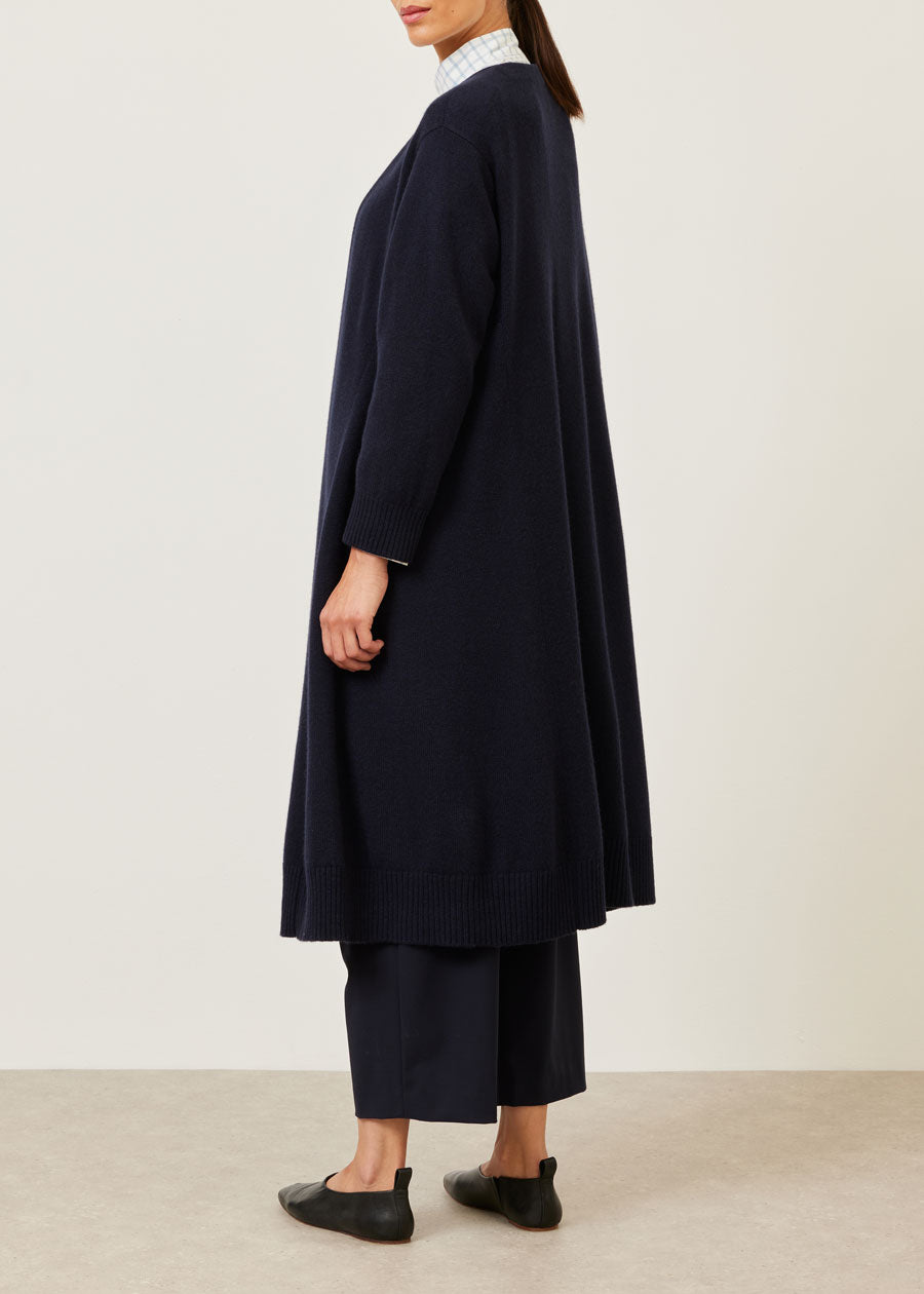 cashmere knitted a-line cardigan coat
