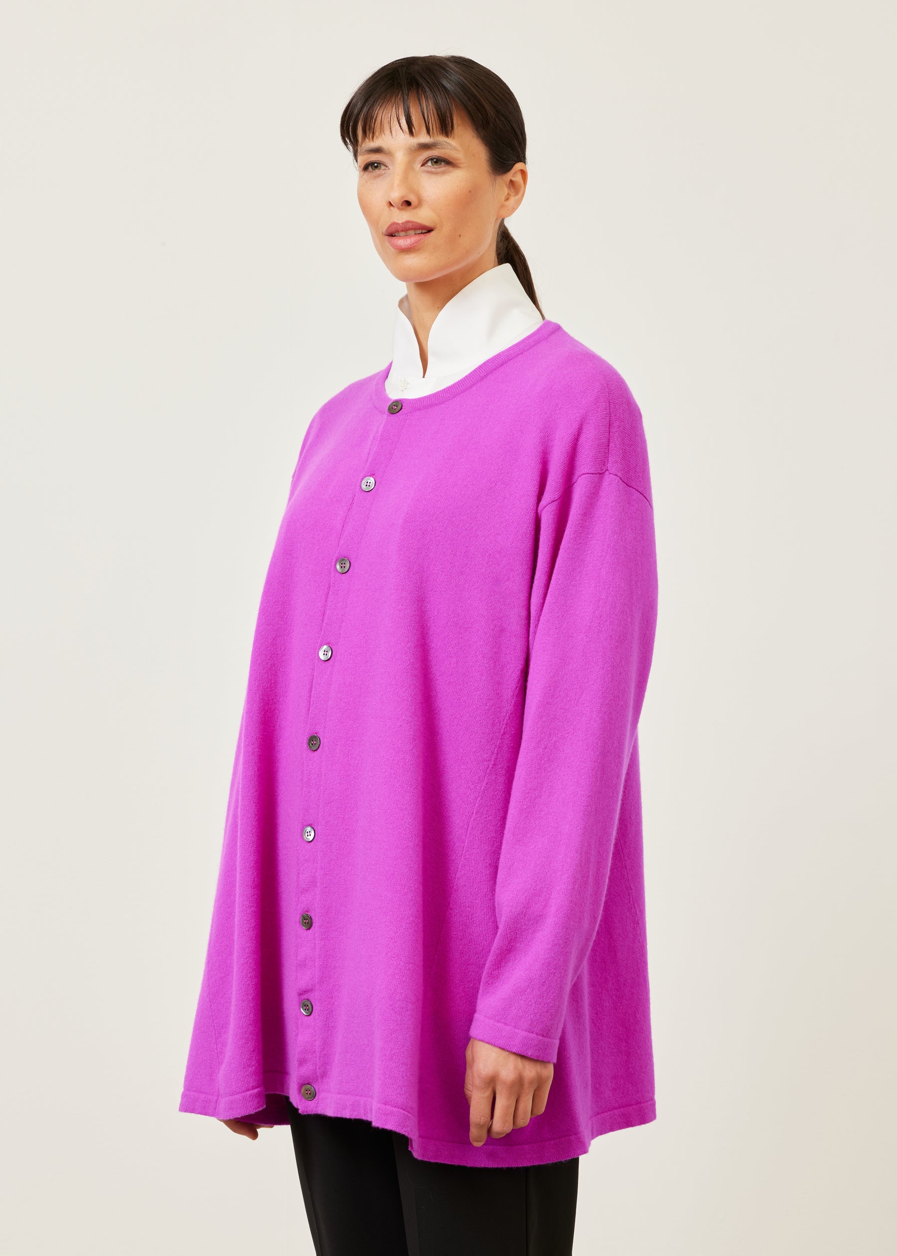 side panelled cardigan - long