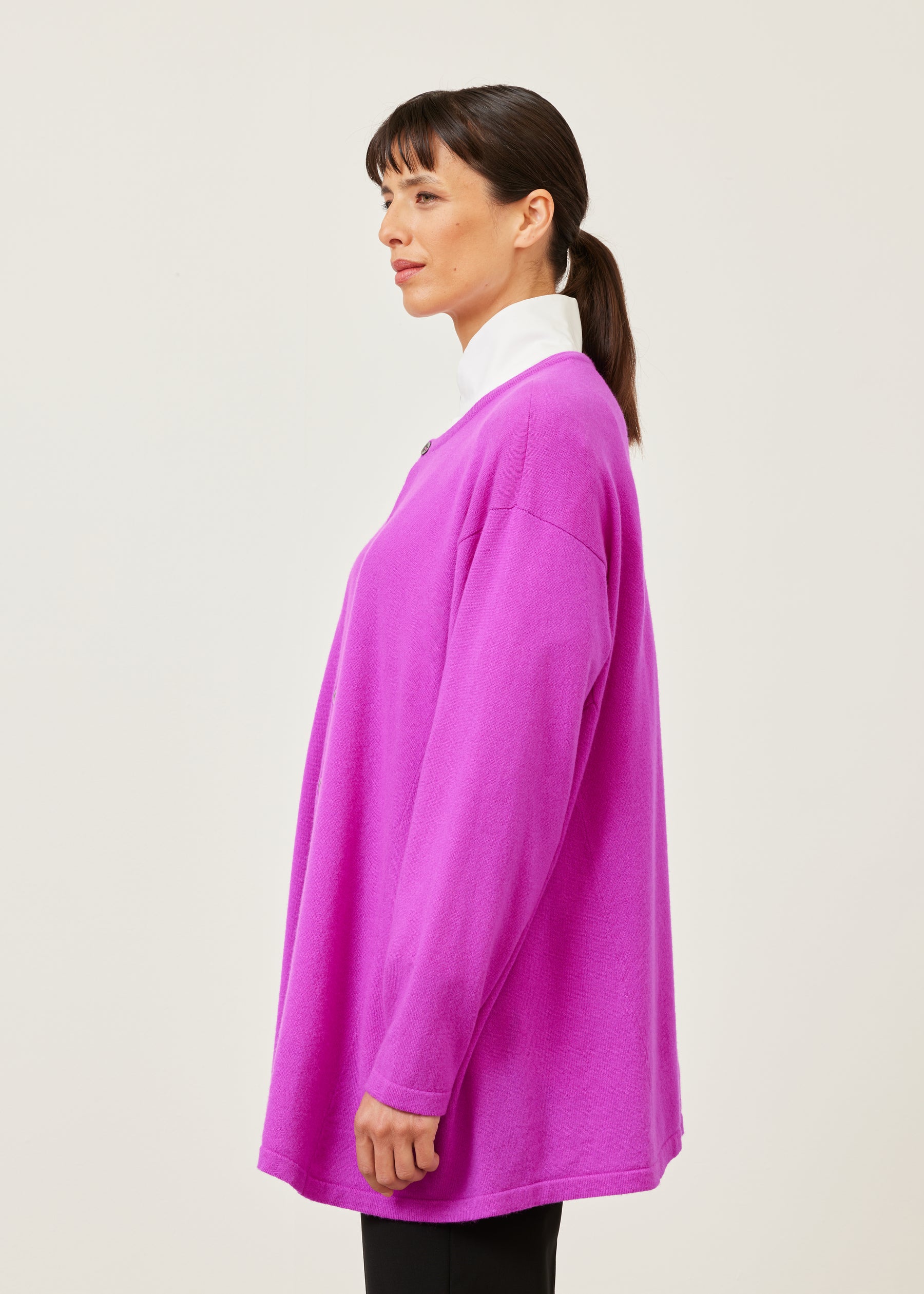 side panelled cardigan - long