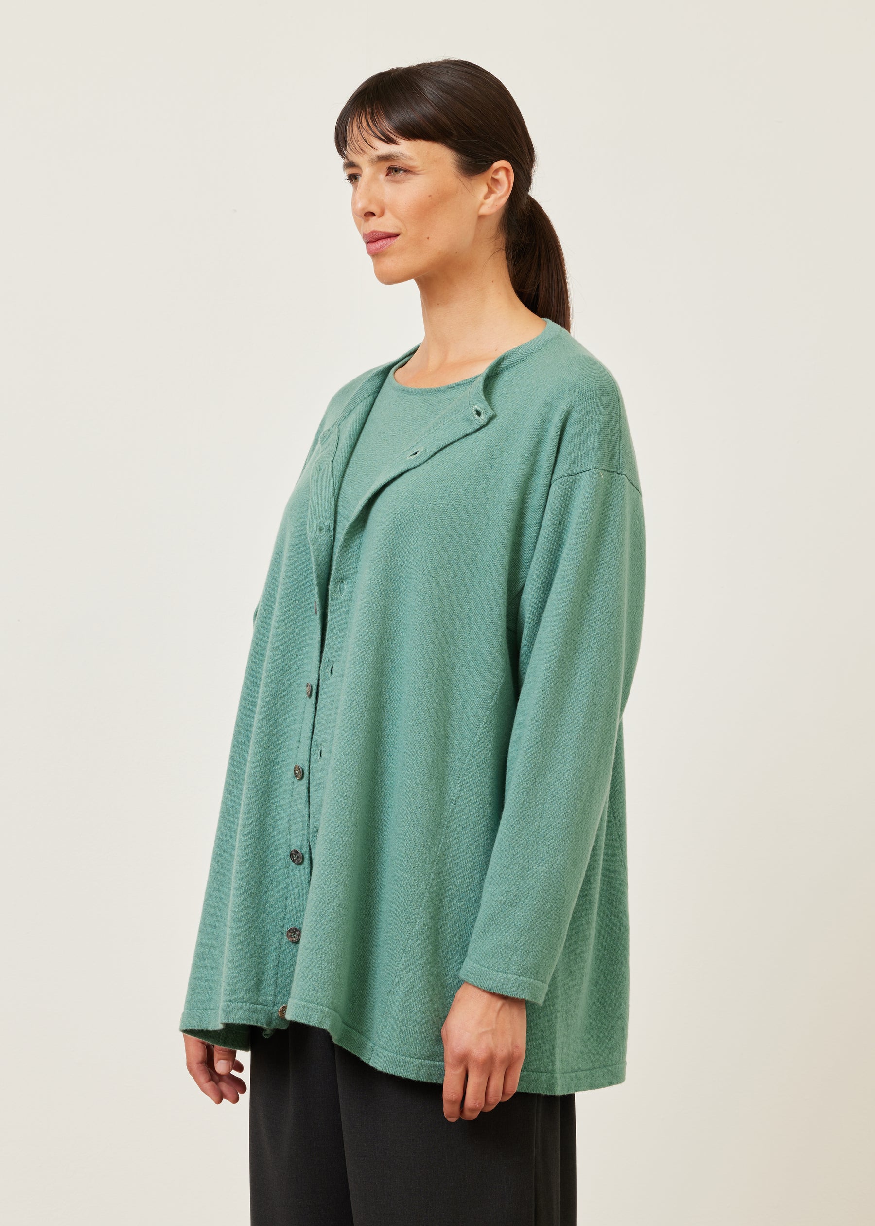 side panelled cardigan - long