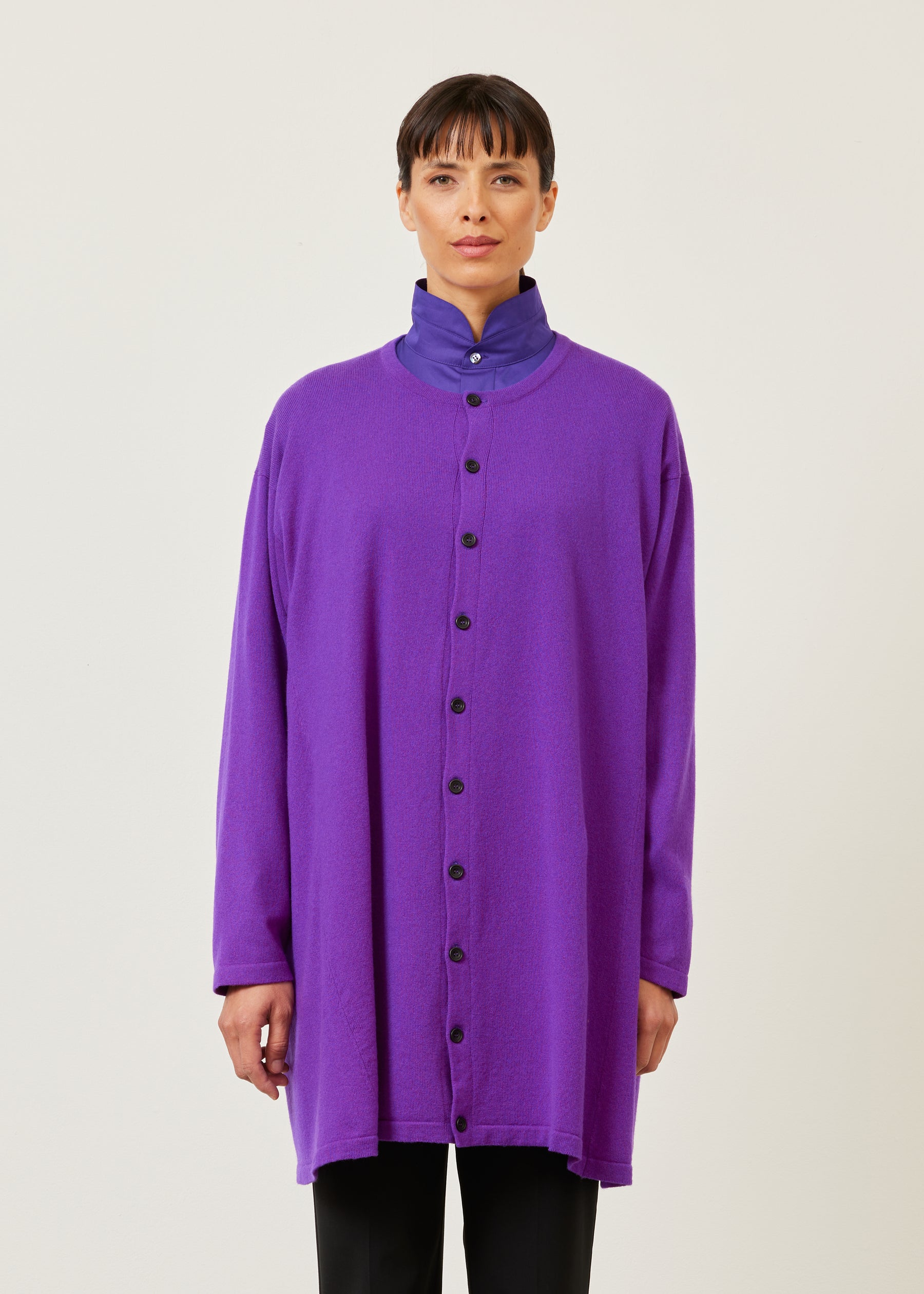 side panelled cardigan - long plus