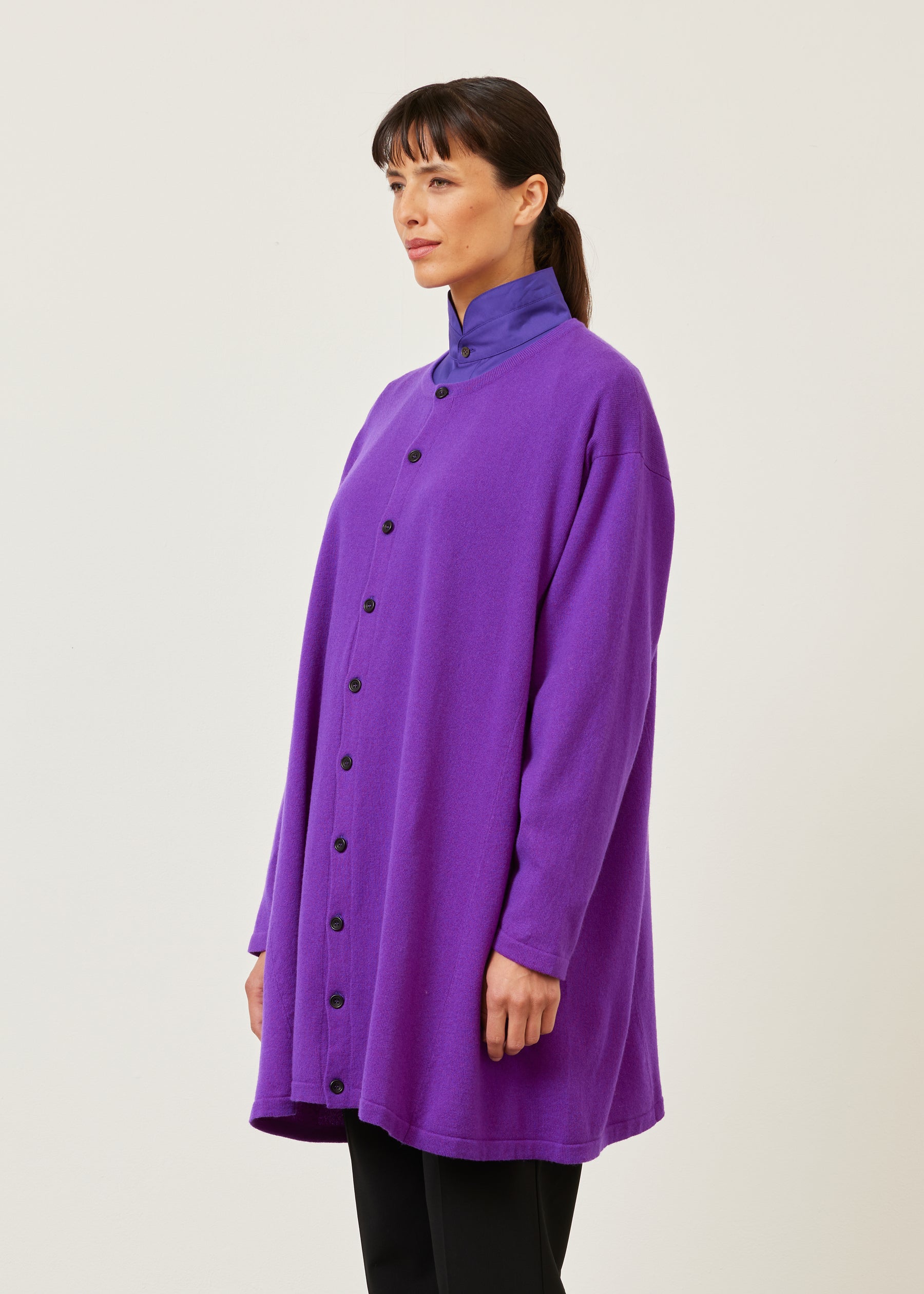 side panelled cardigan - long plus