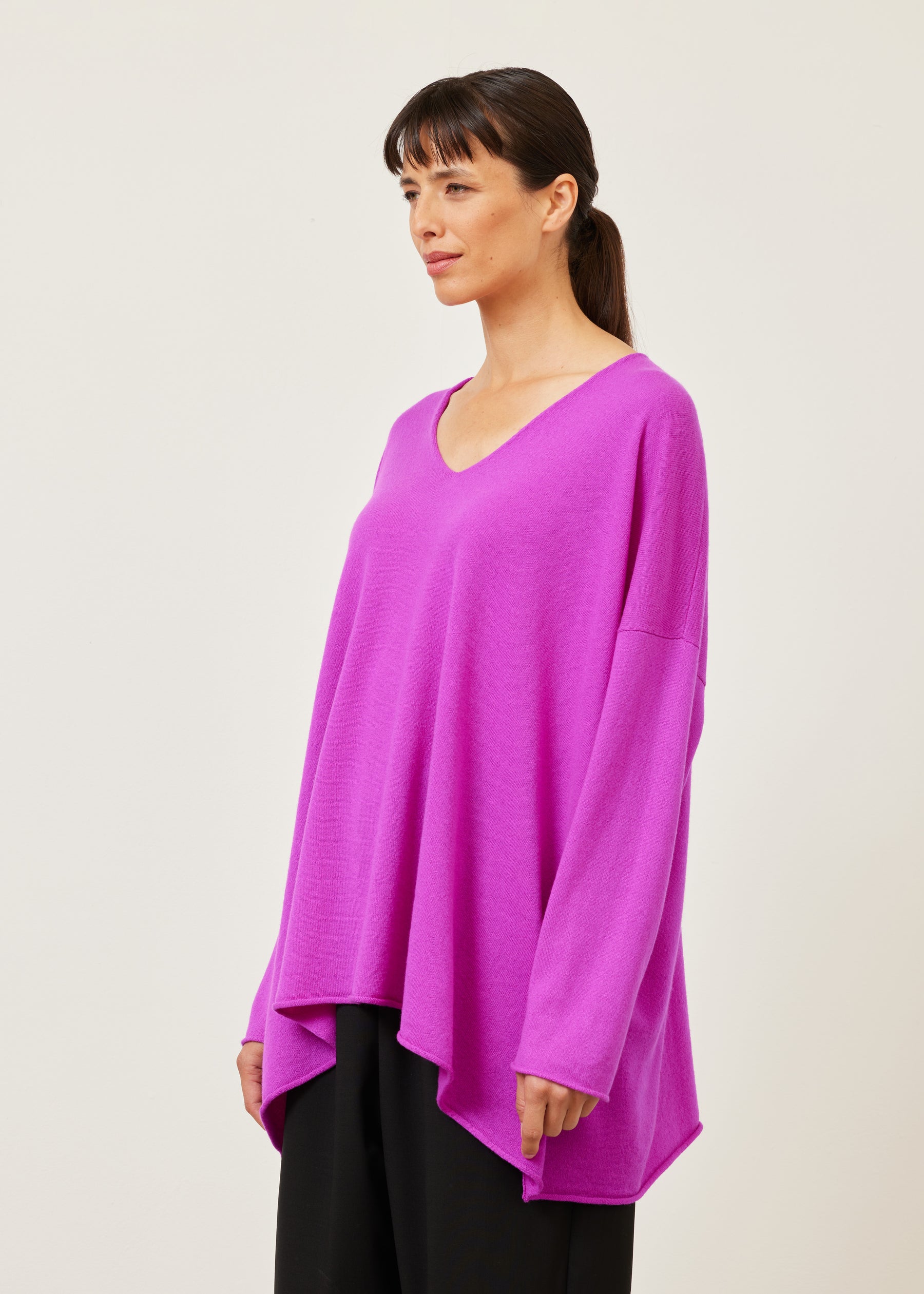A-line v-neck sweater - long