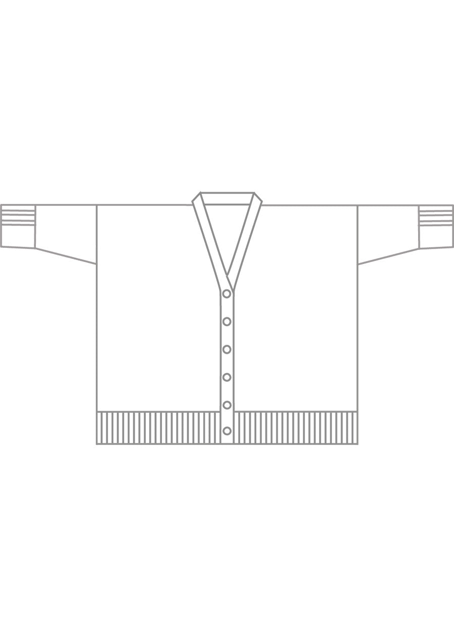 wide v-neck cardigan - long plus