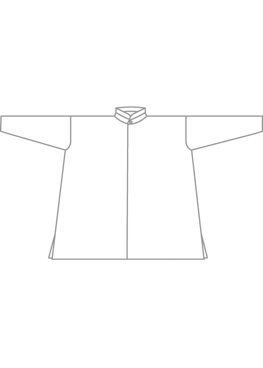 cotton wide a-line shirt with double stand collar - long plus