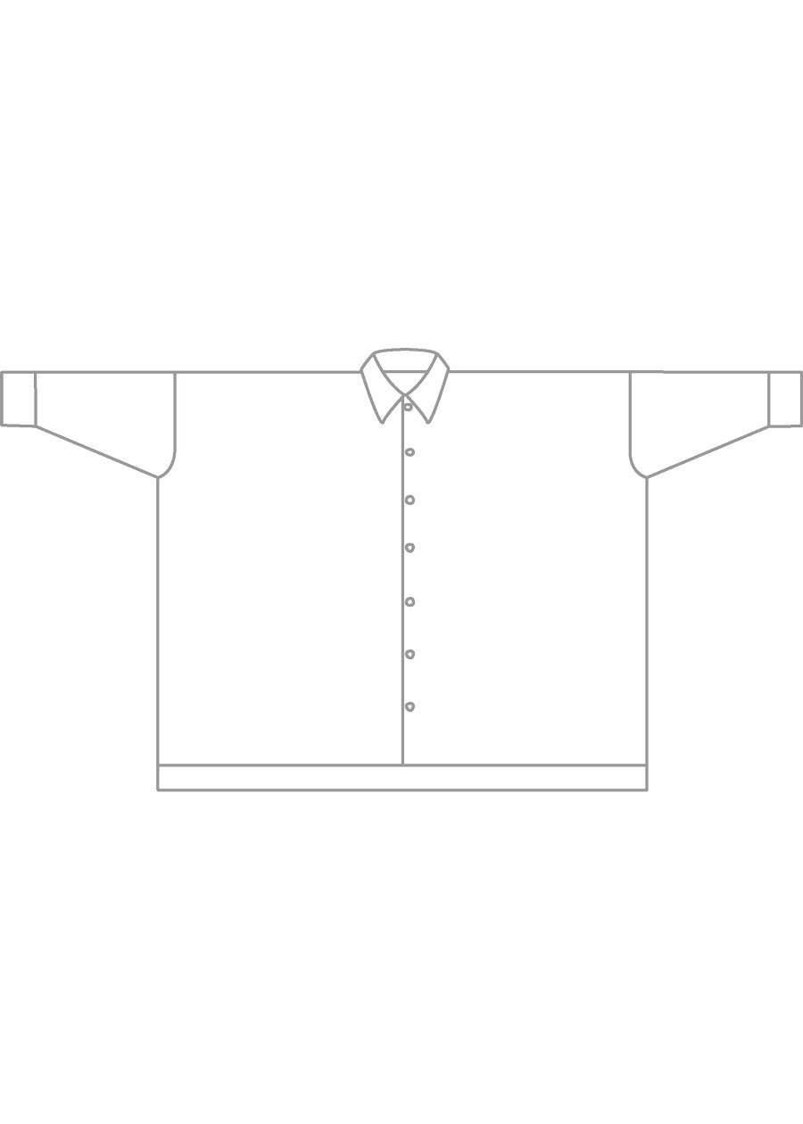 cotton wide longer back shirt with collar - long