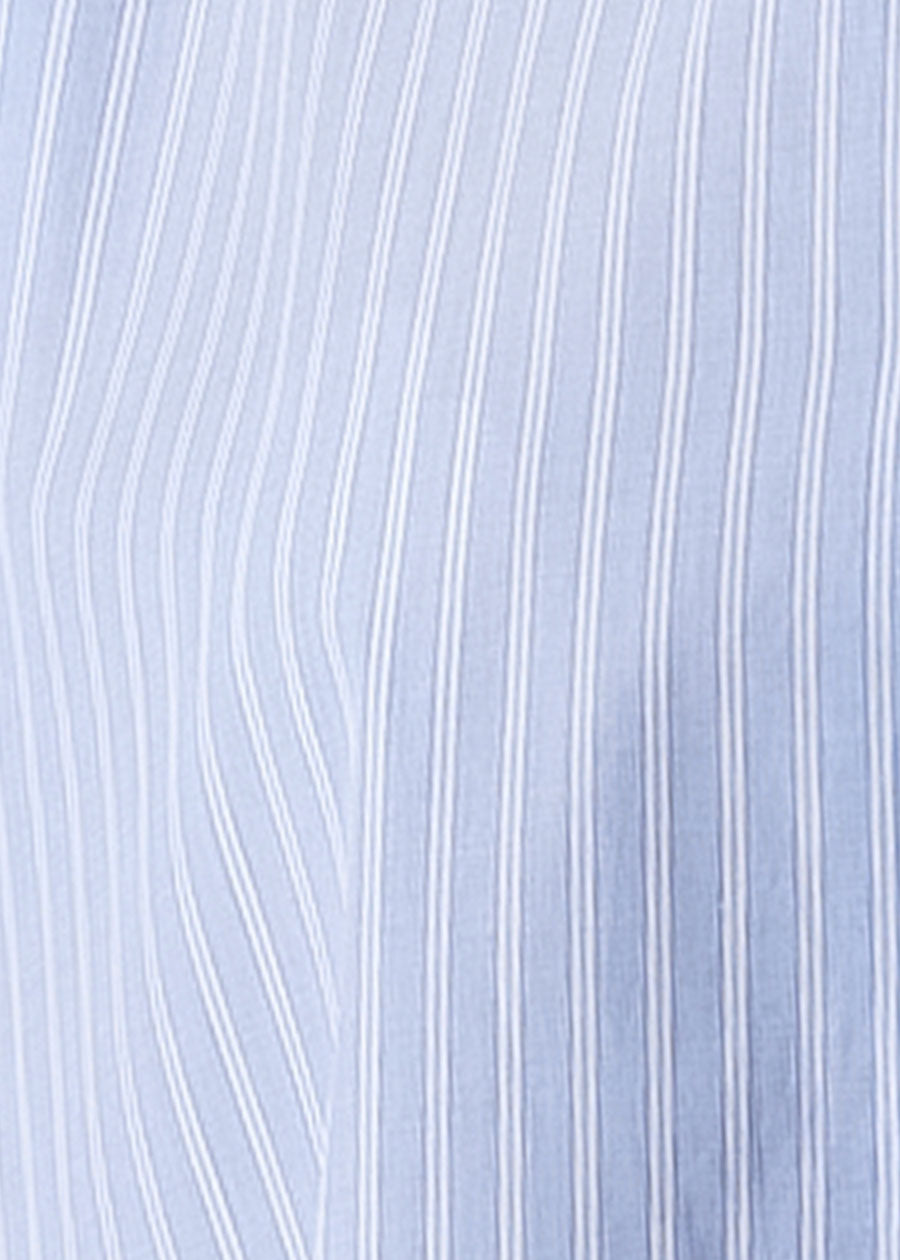 cotton slim a-line double stand collar shirt with stepped insert - long