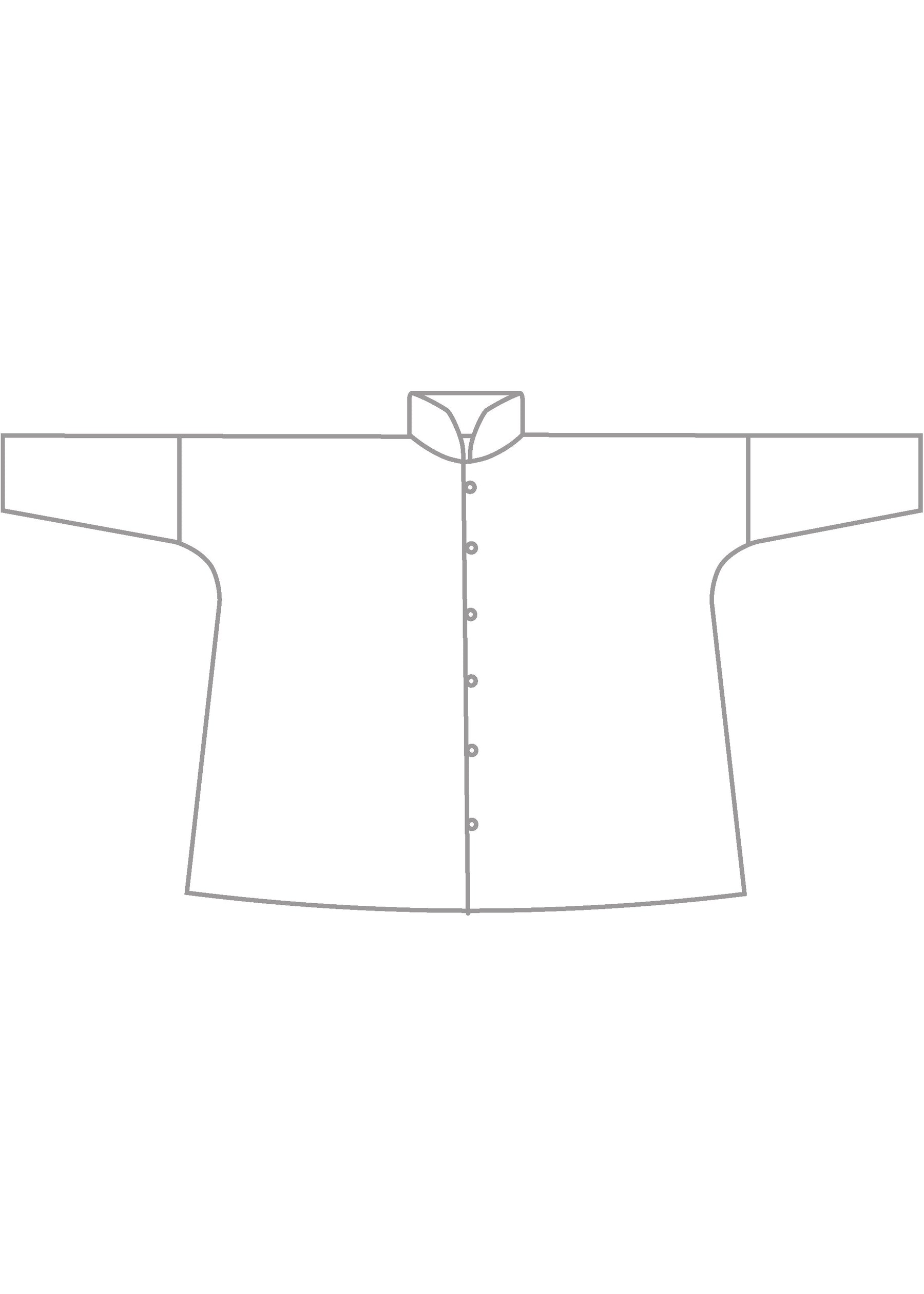cotton chinese imperial shirt with chinese collar - long