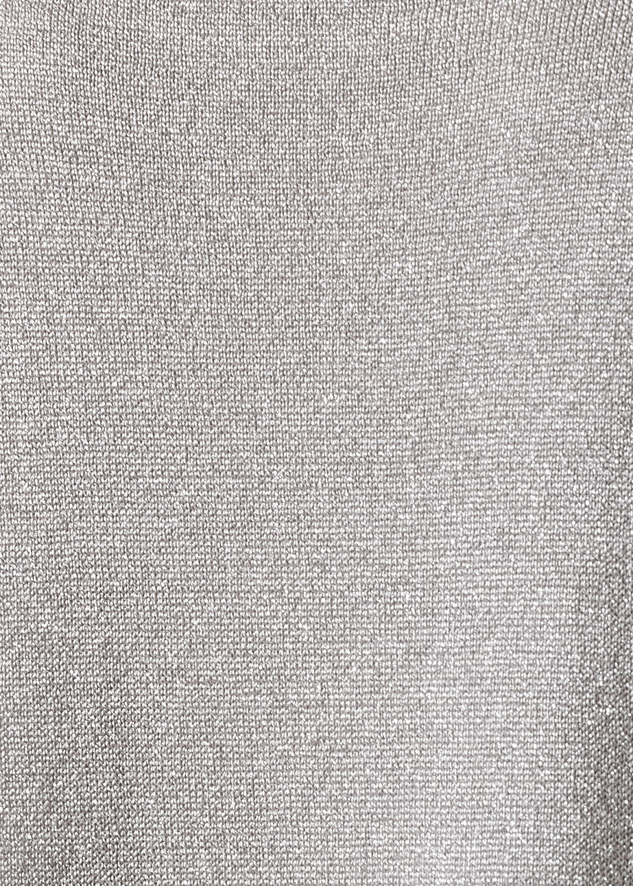 metallicised mix a-line sleeveless deep v-neck knitted sweater - mid plus