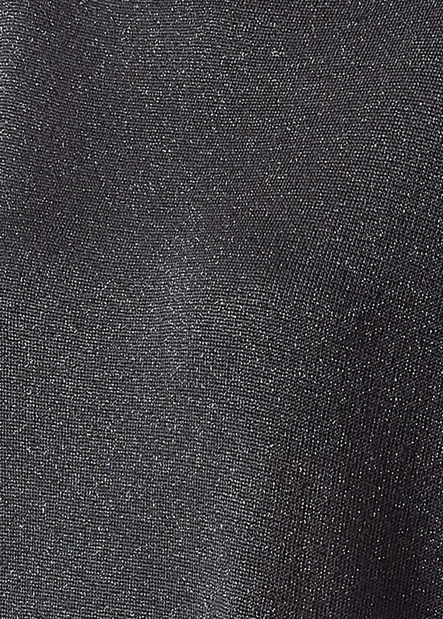 metallicised mix slim sleeve slash neck knitted sweater - mid plus