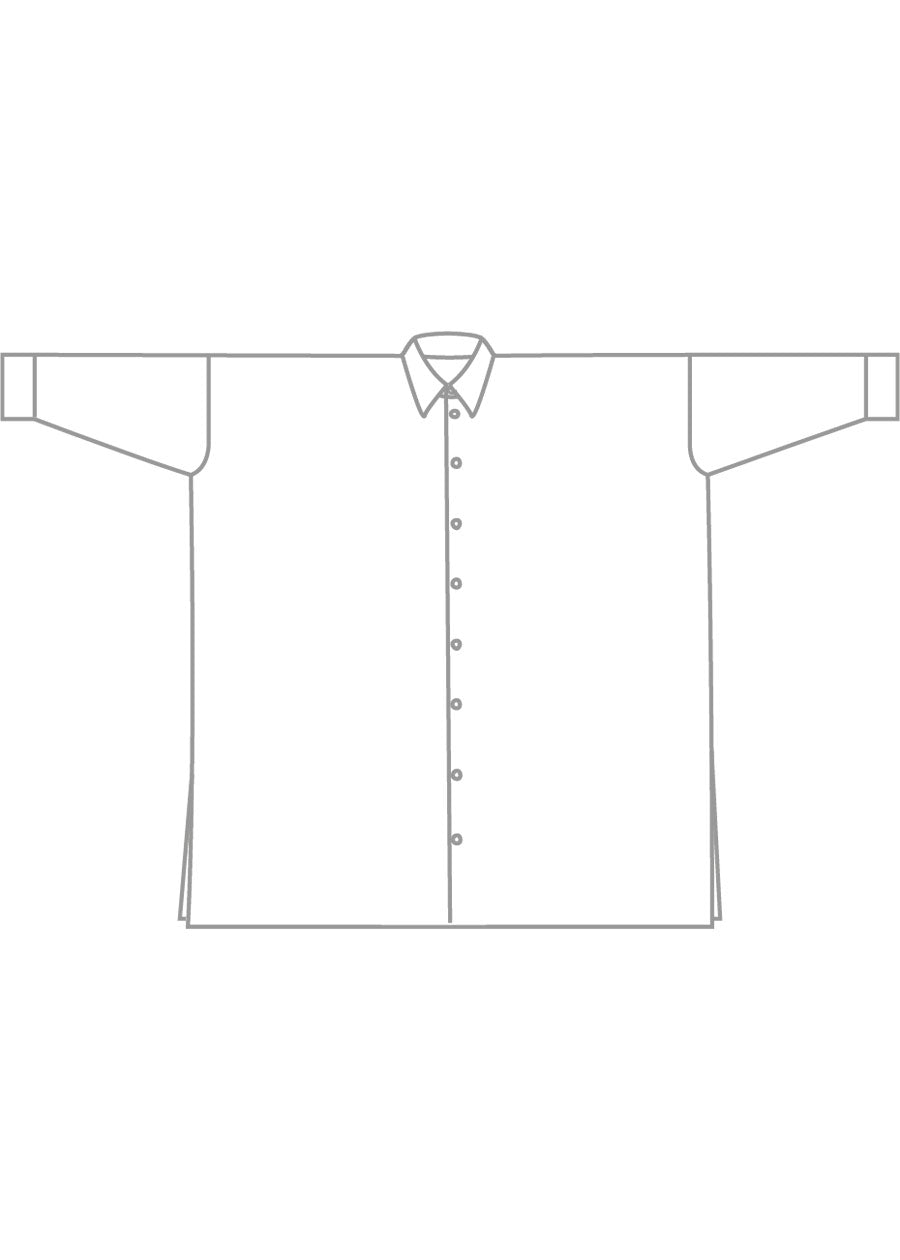 silk wide shirt with collar - very long with slits